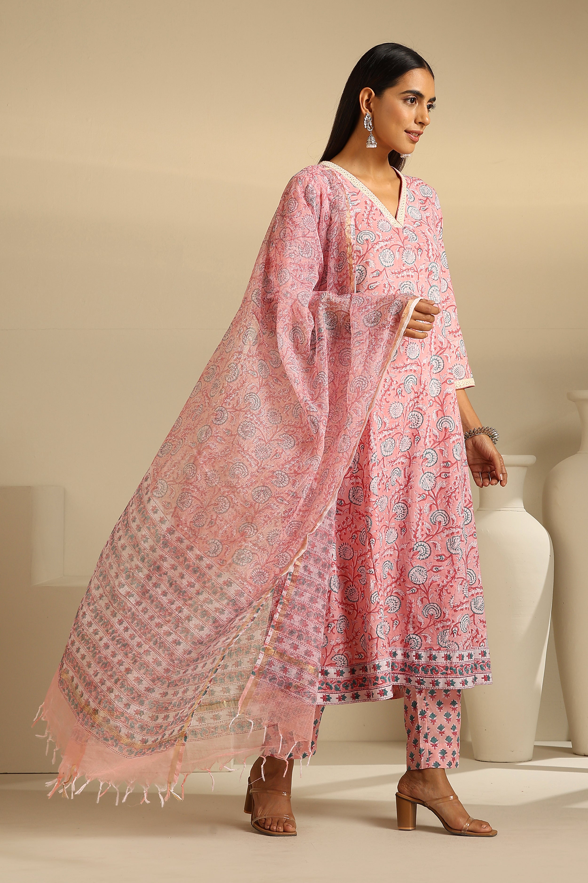 Pink Carnation Kurta Set of 3