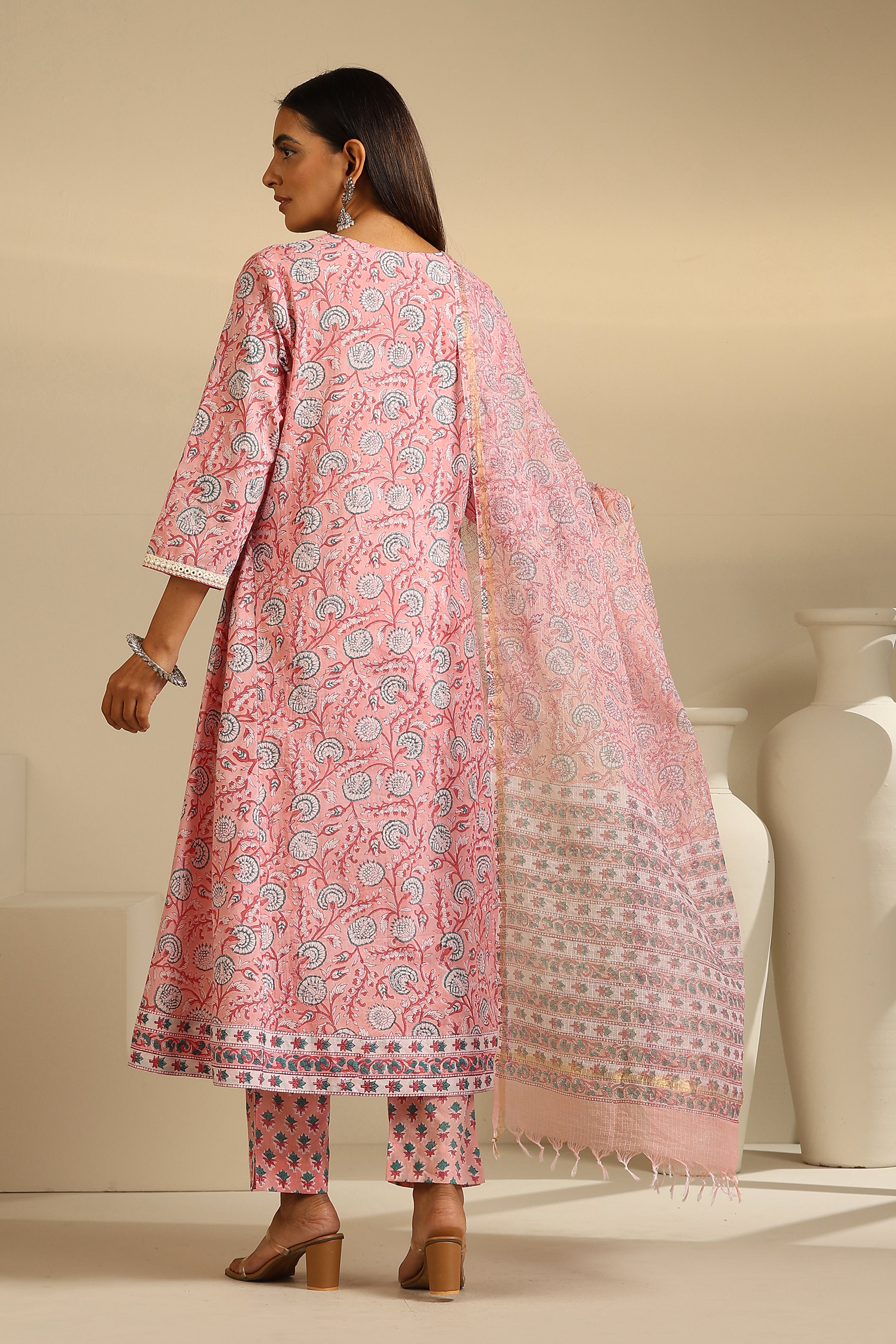 Pink Carnation Kurta Set of 3