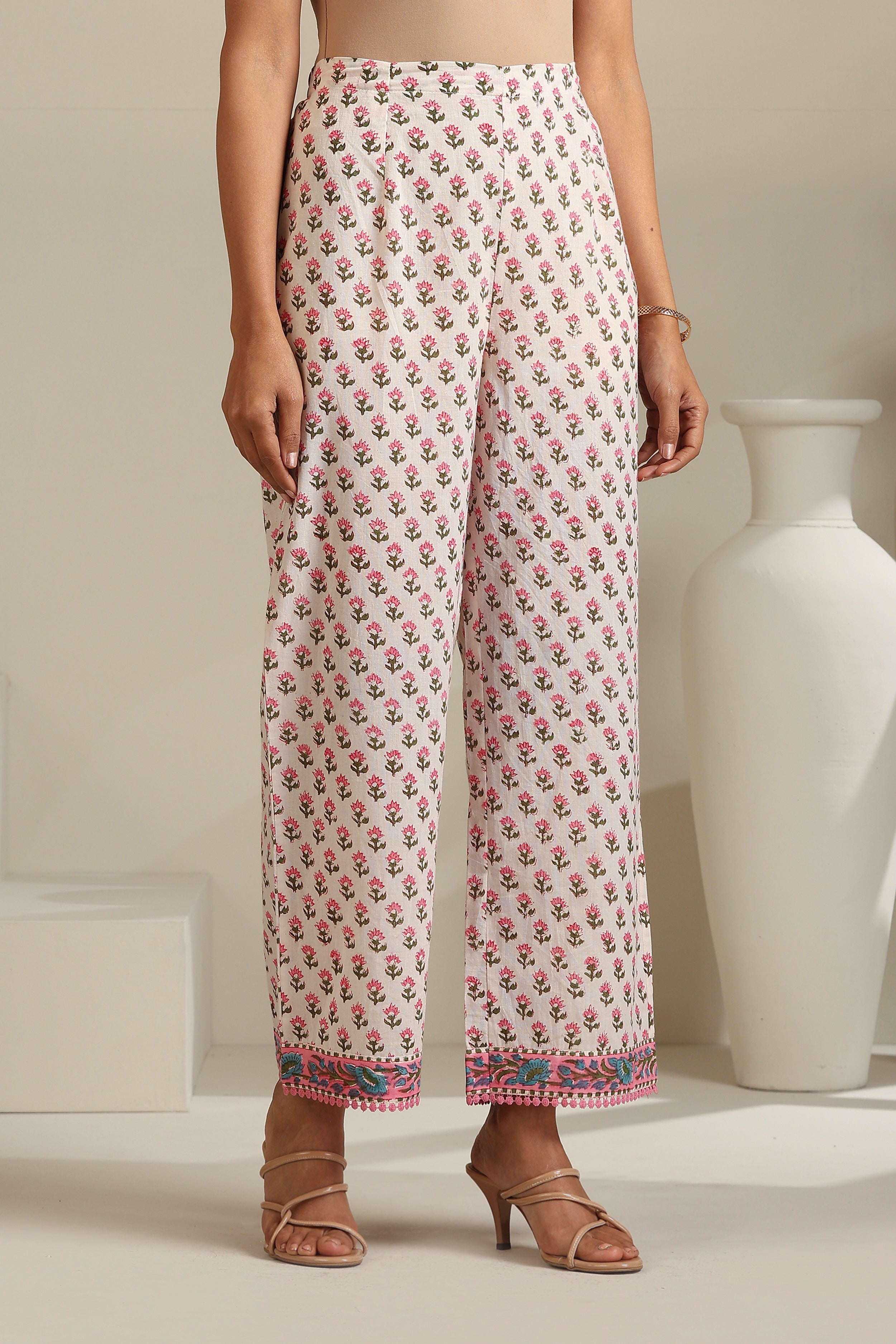 Pink Hydrangea Embroidered Kurta Set of 3