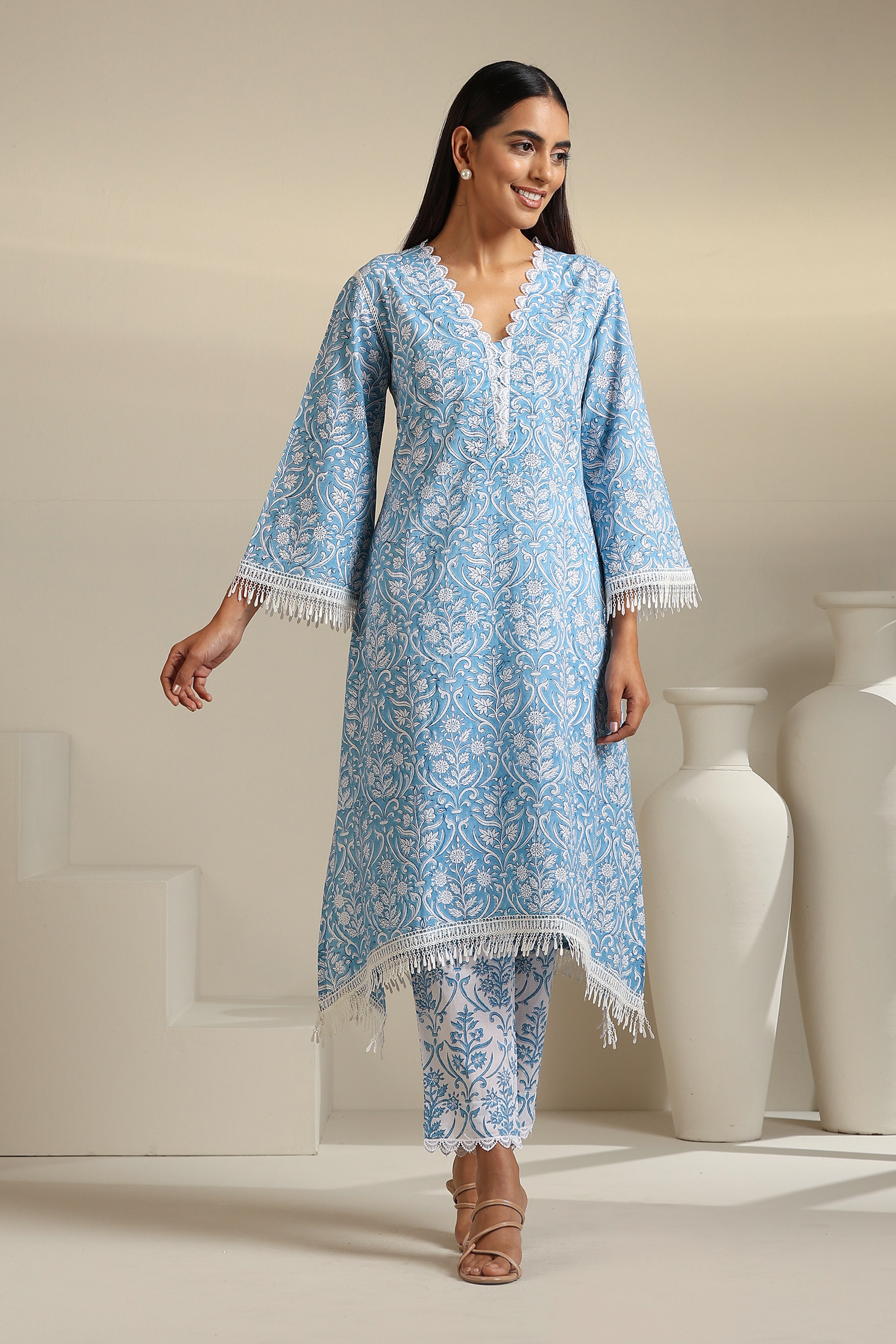 Celeste Blue Kurta Set of 2