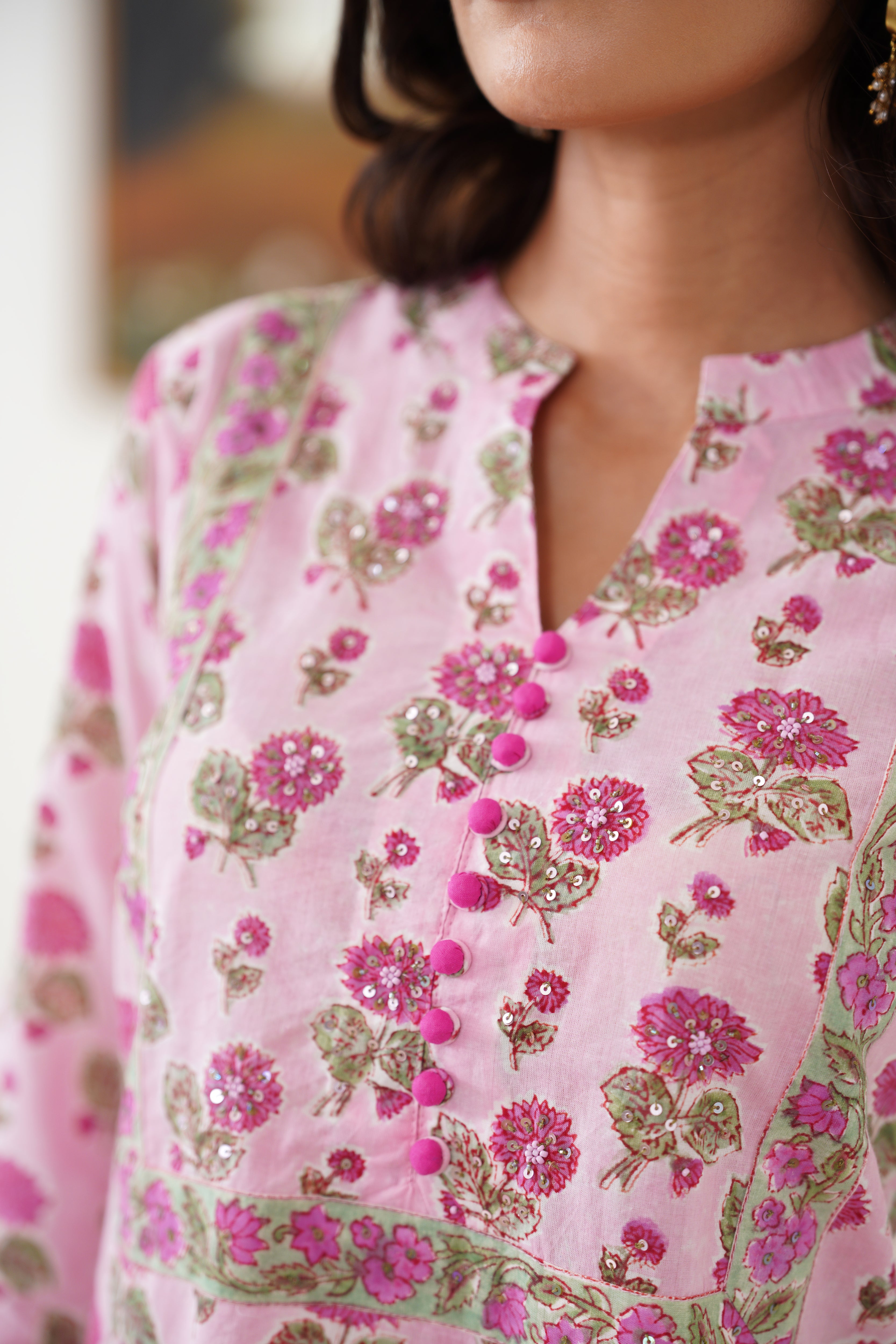 Pink Hayley Embroidered Kurta Set of 3