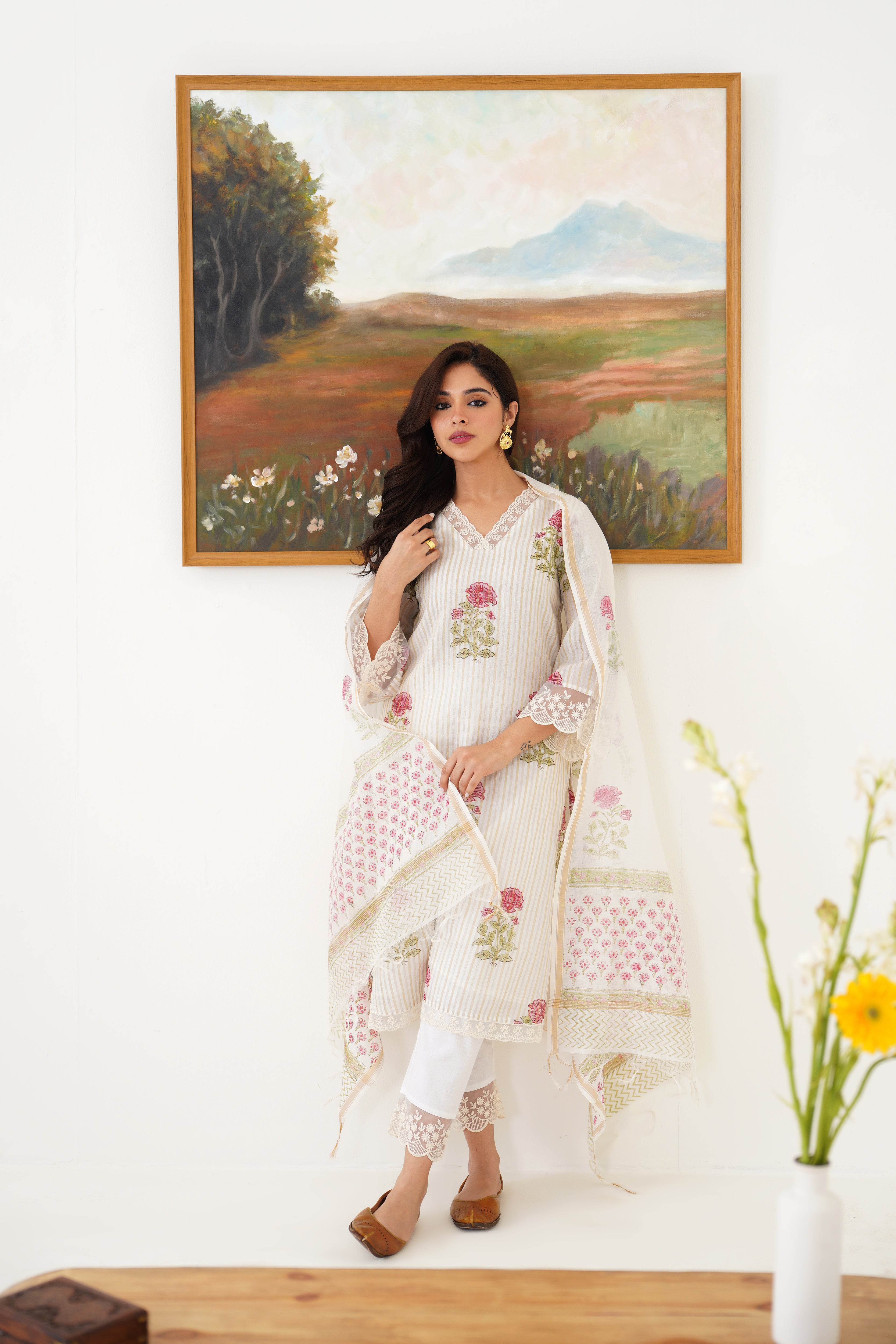 Pink Ophelia Chanderi Kurta Set of 3