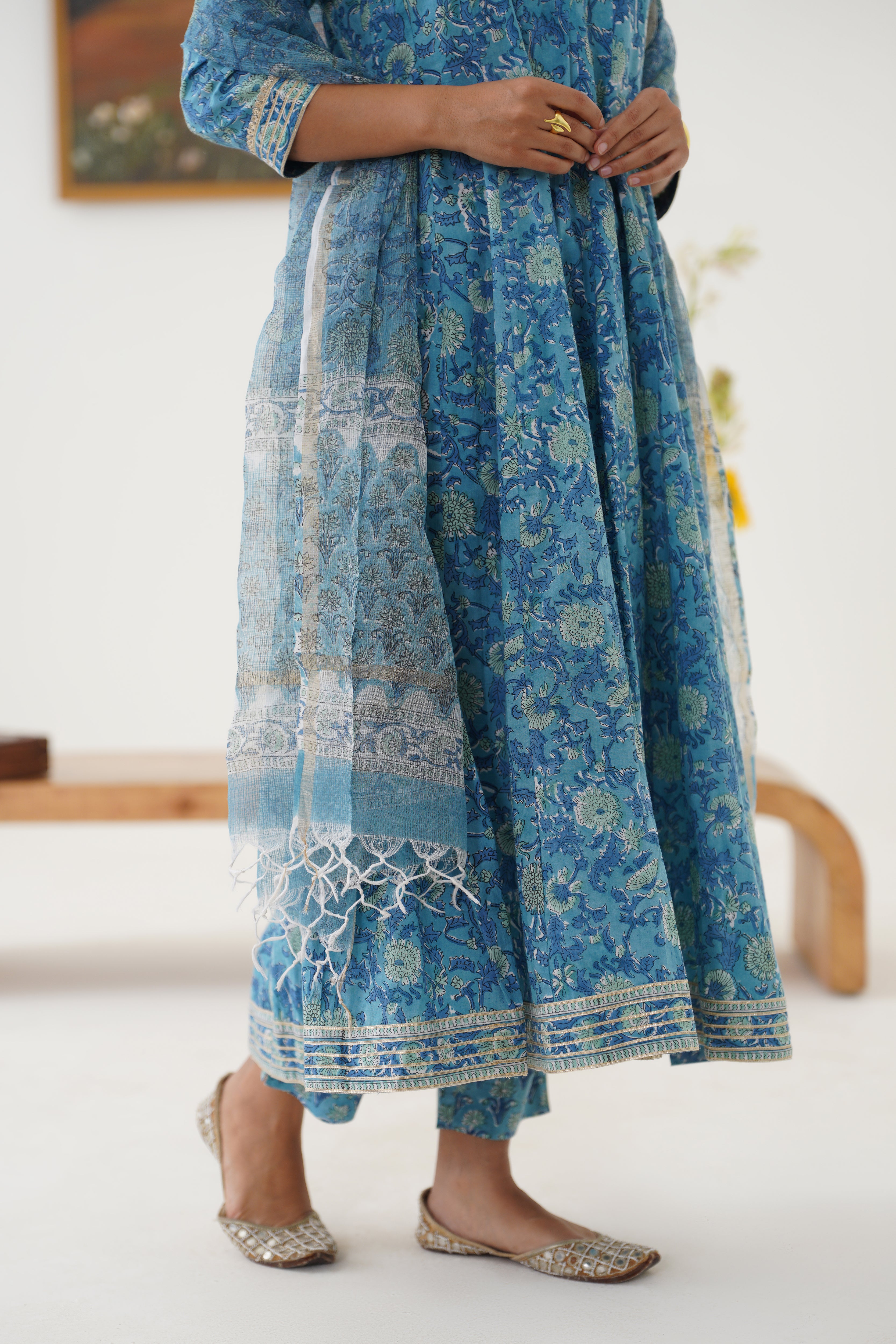 Blue Daphne Kalidaar Anarkali Set of 3