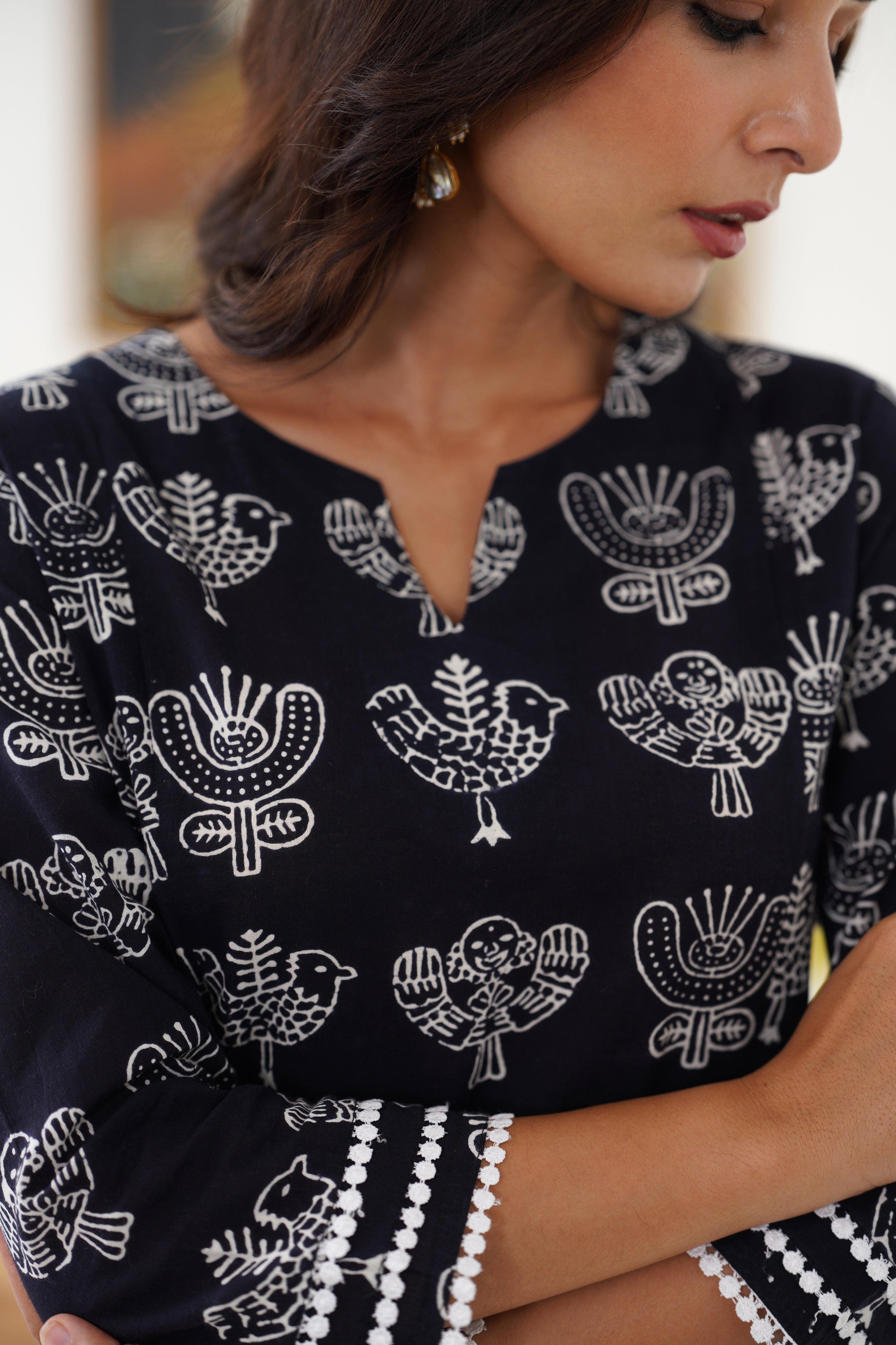 Black Becca Motifs Kurta Set of 2