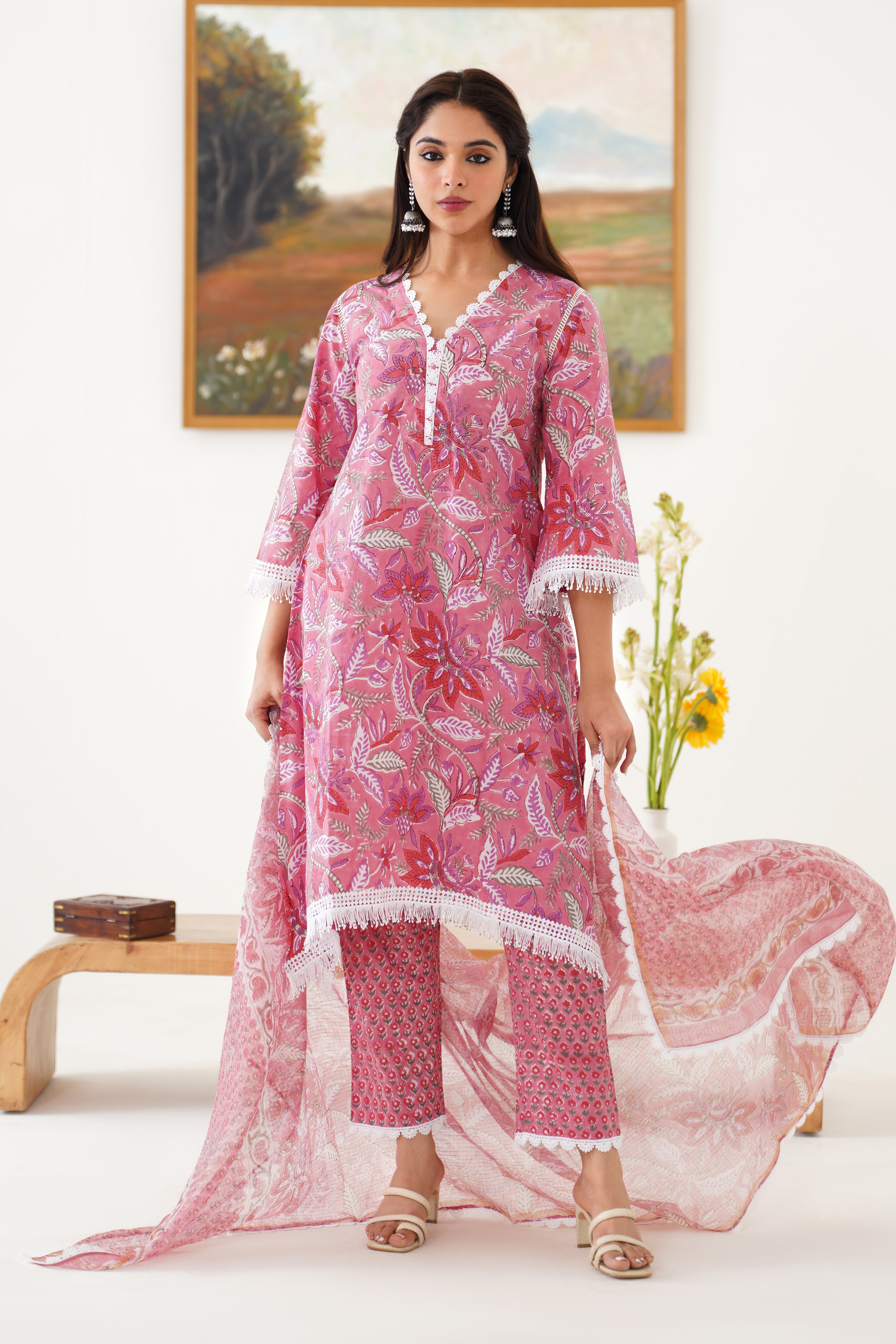 Pink Paulina Kurta Set of 3