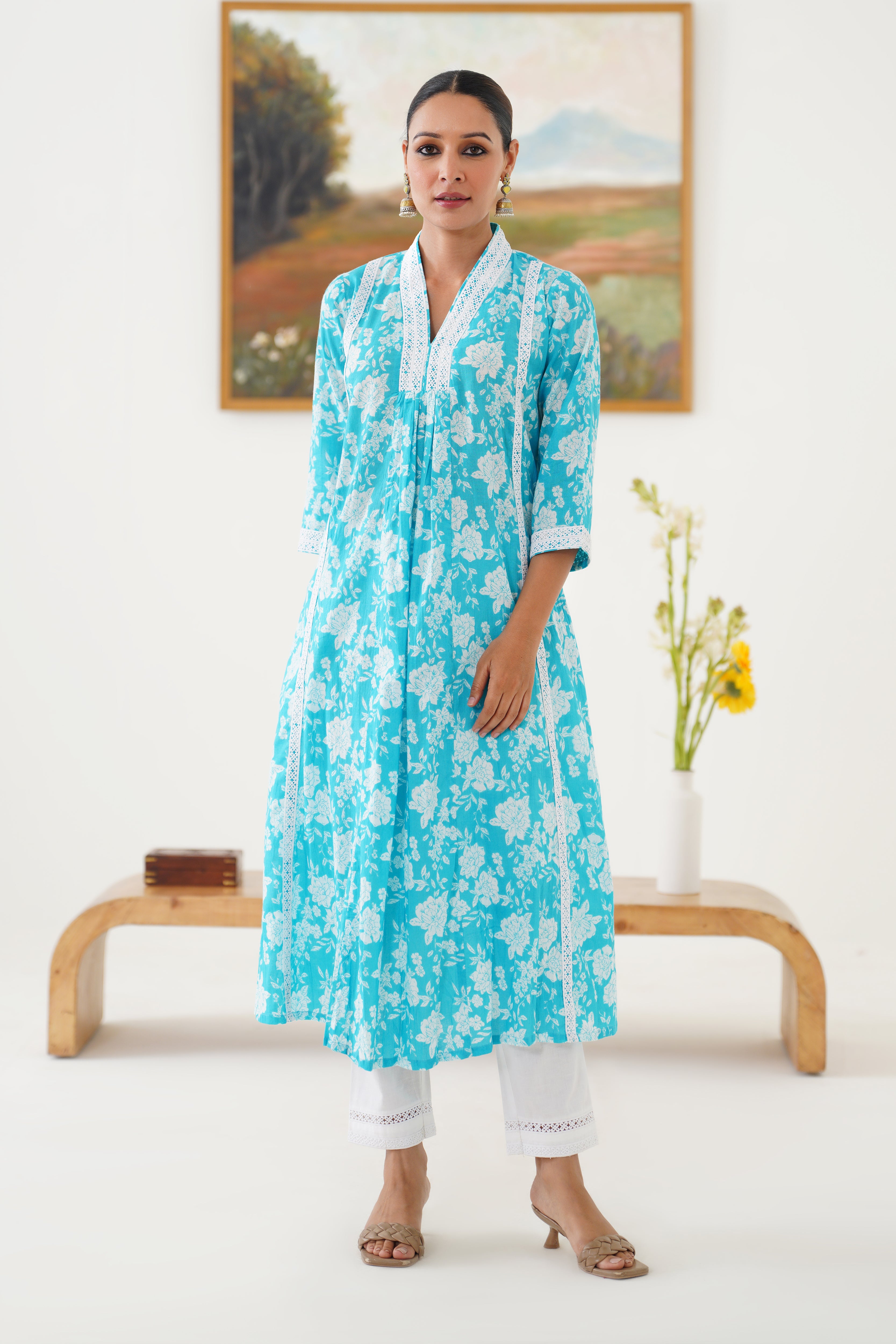 Tiffany Blue Kurta Set of 2