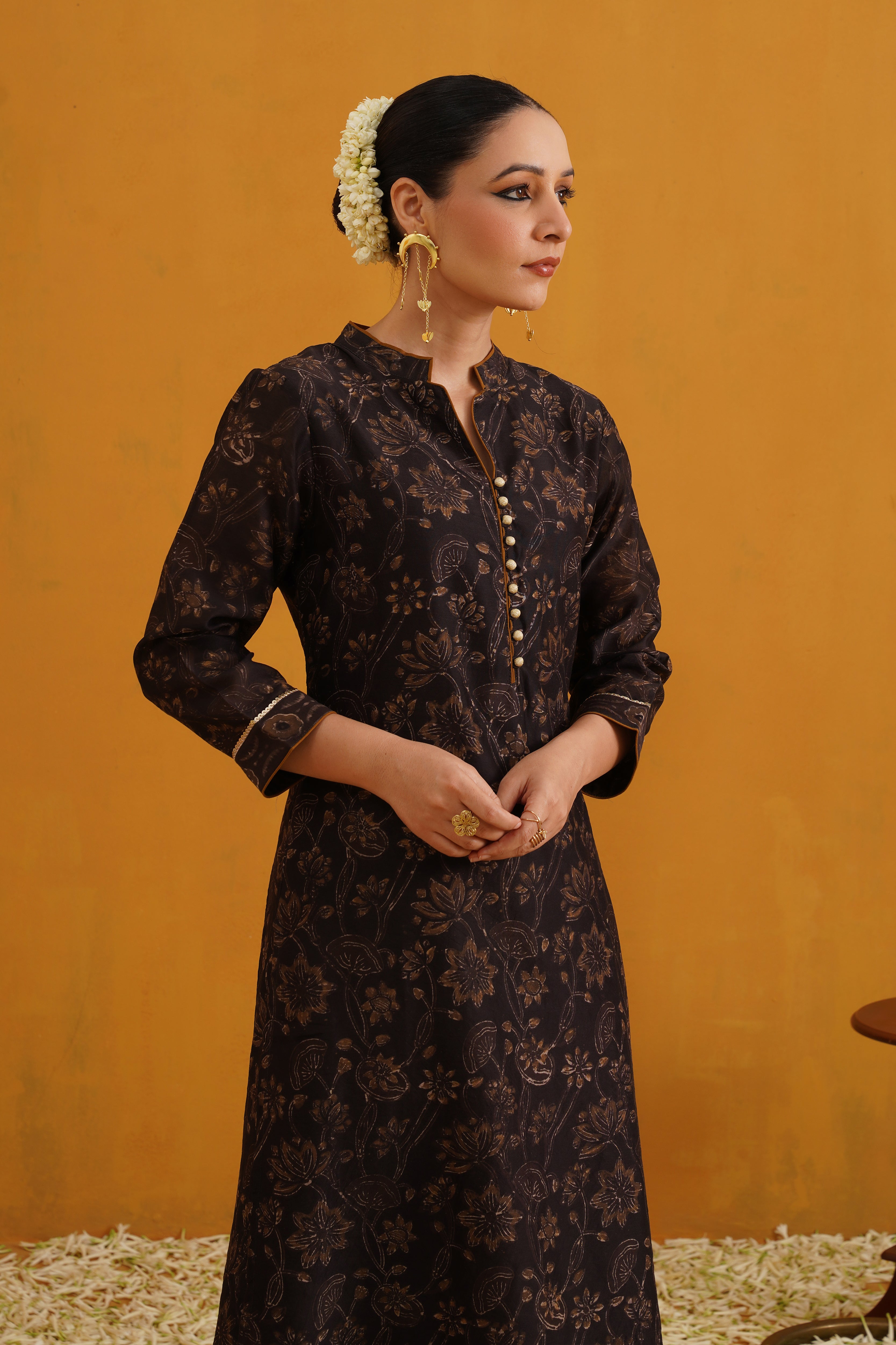 Black Betty Kalamkari Chanderi Kurta Set of 3