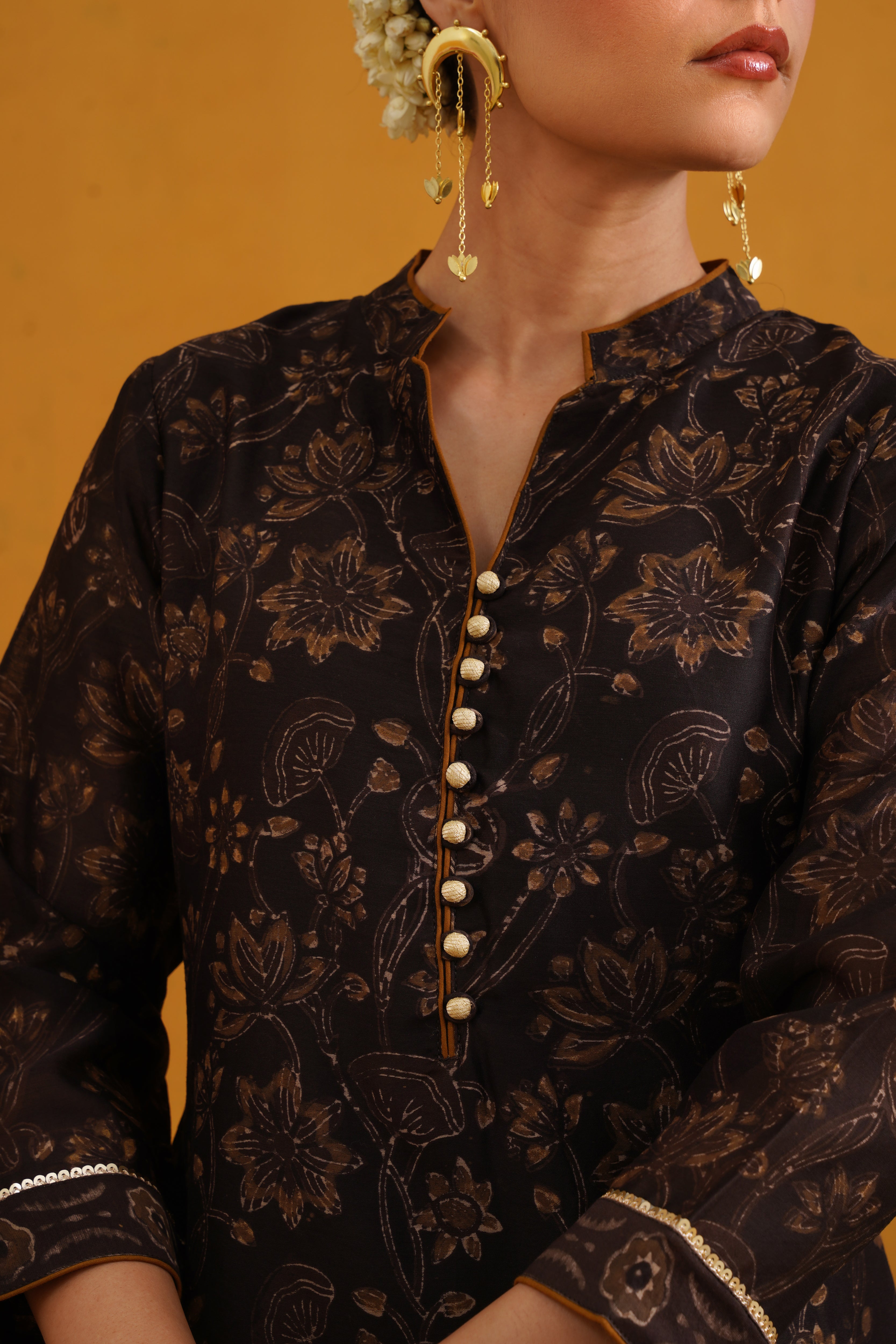 Black Betty Kalamkari Chanderi Kurta Set of 3