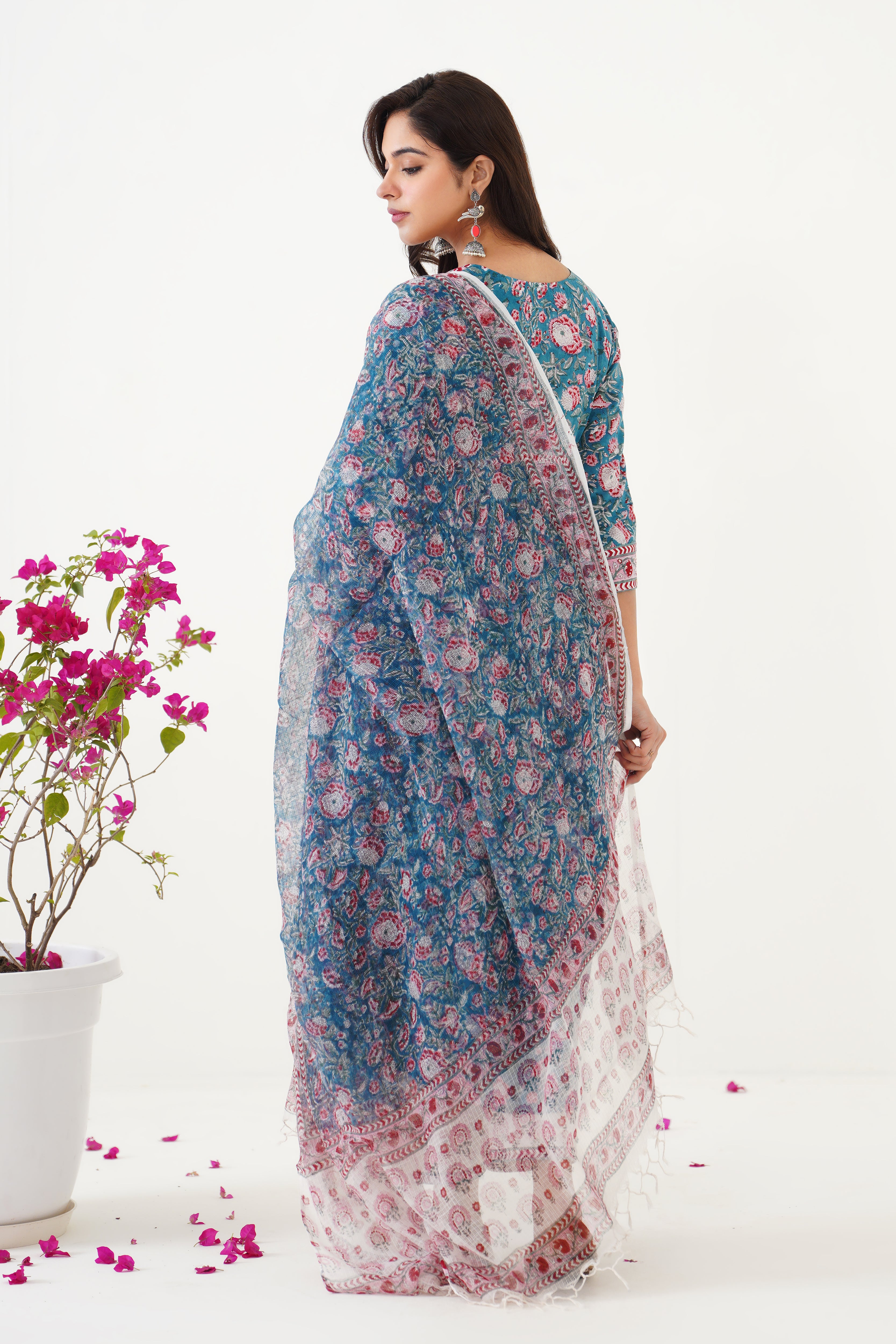 Blue Bianca Embroidered Kurta Set of 3
