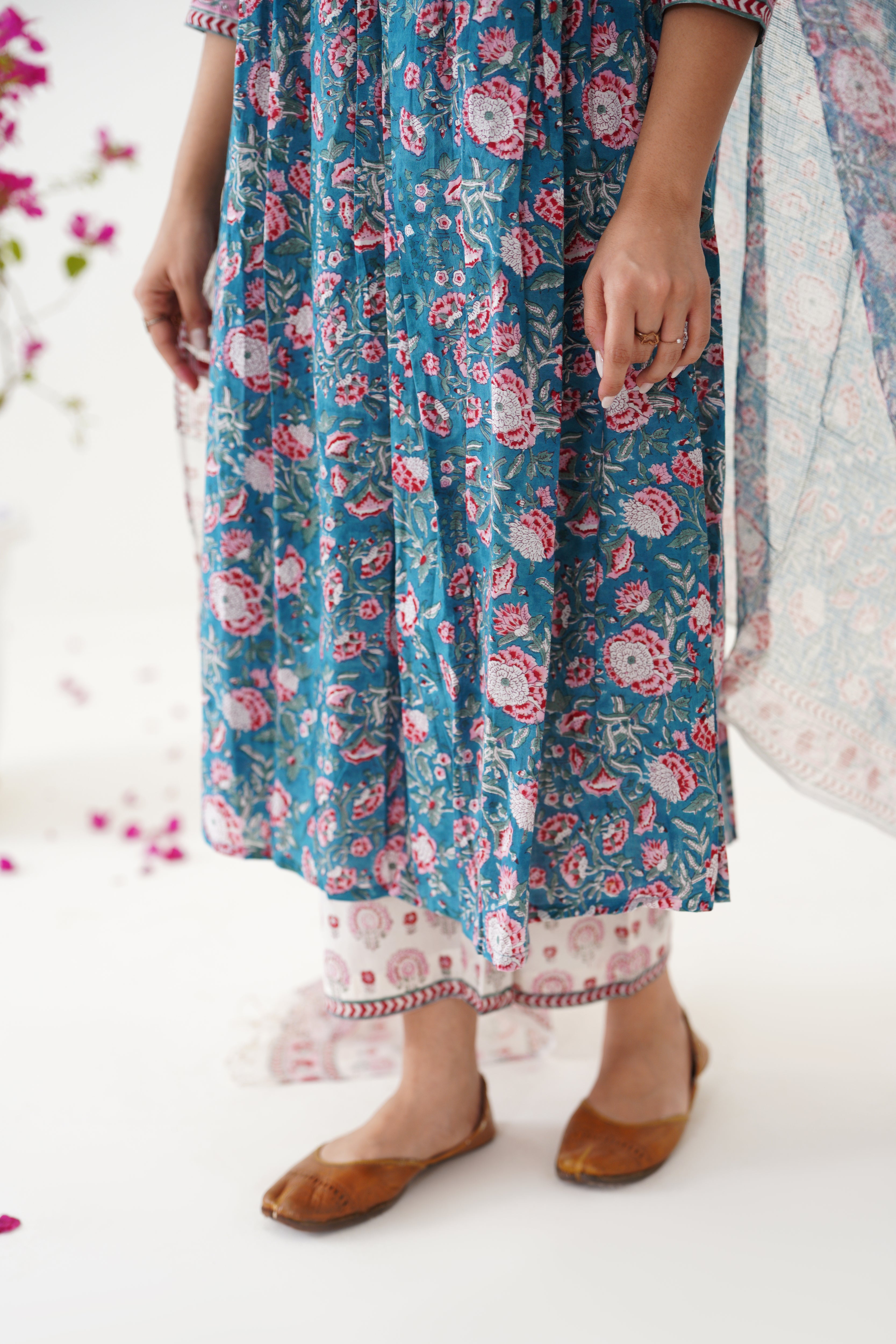 Blue Bianca Embroidered Kurta Set of 3