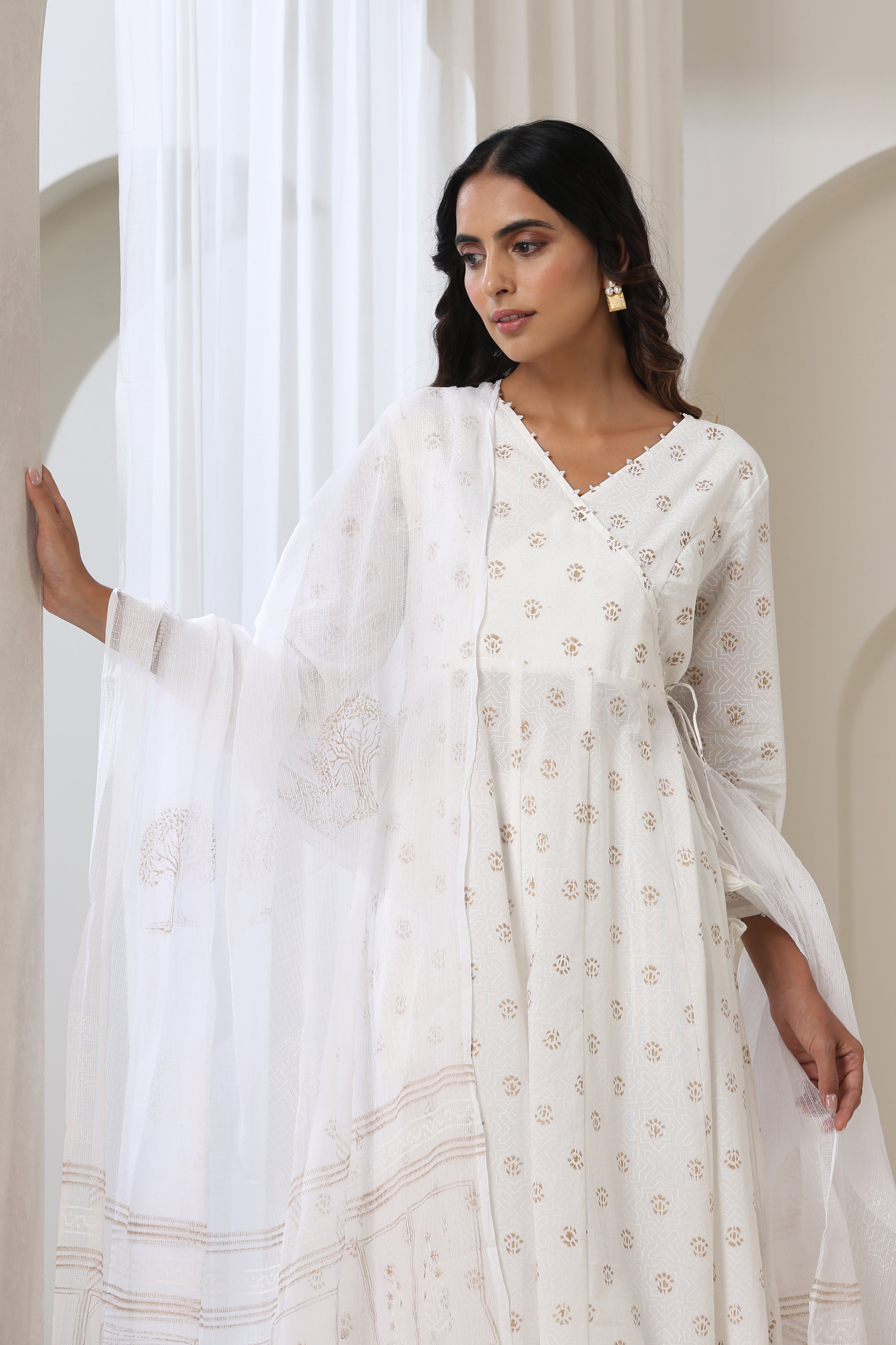 Stardust White Anarkali Set of 3
