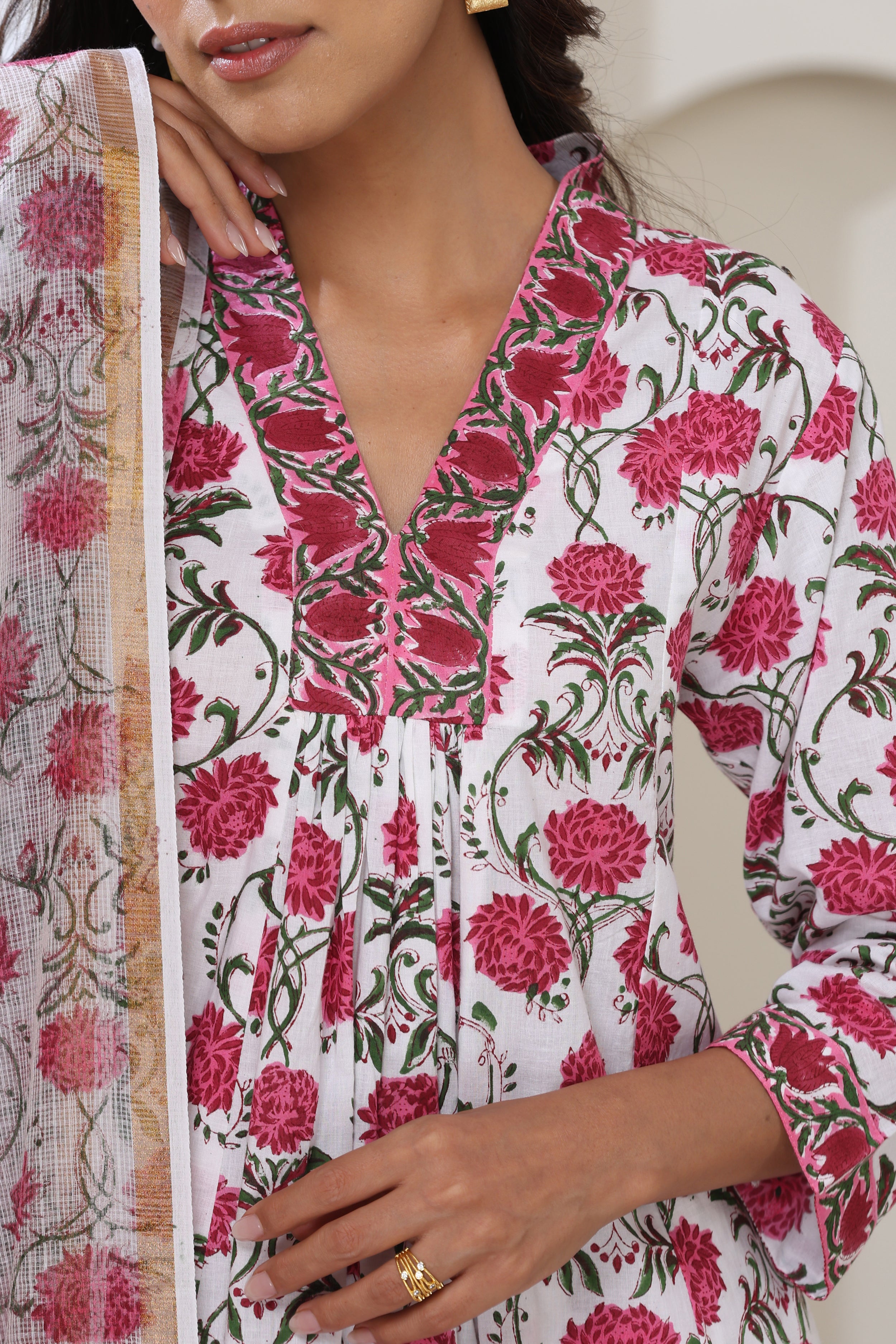 Pink Zinnia Kurta Set of 3