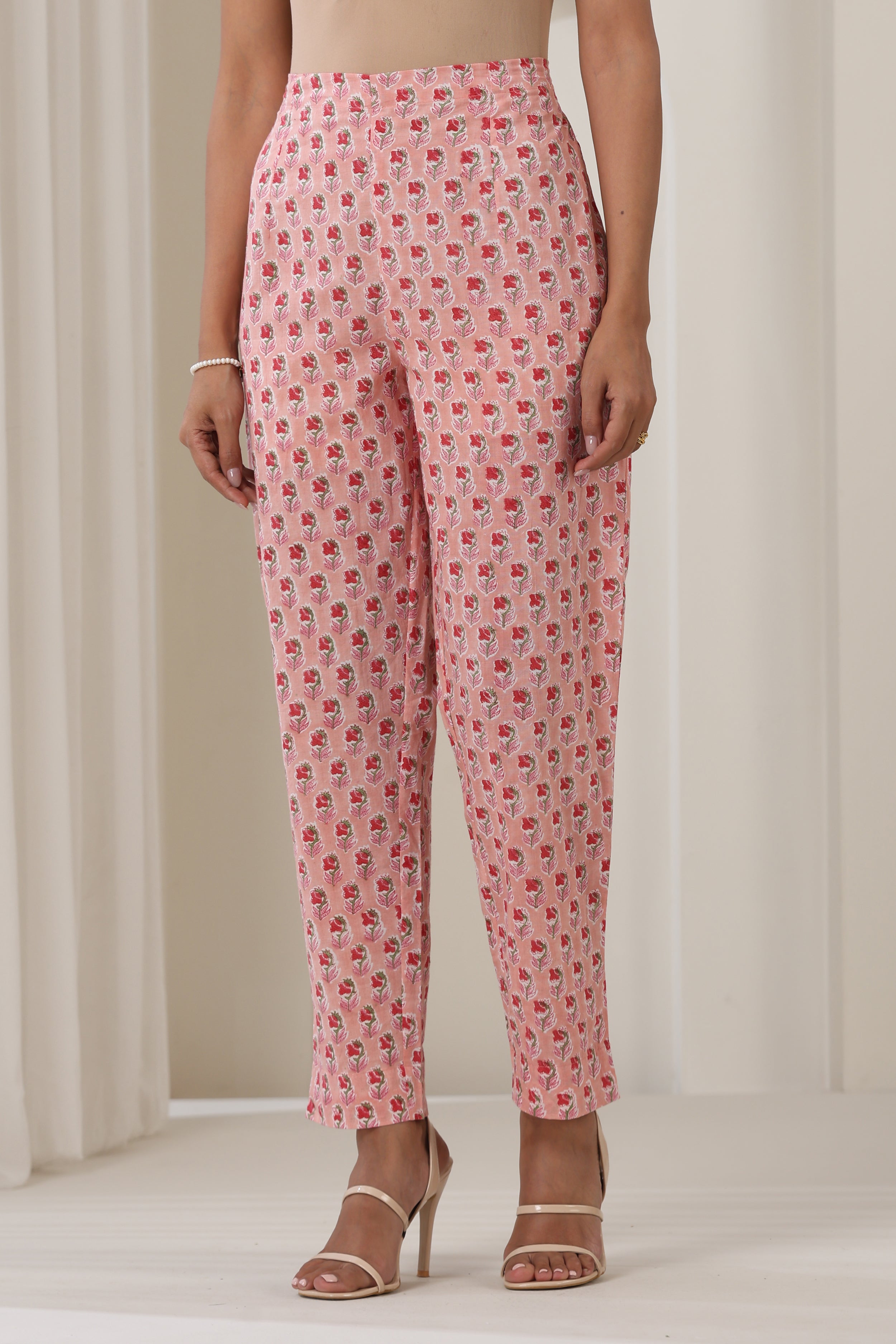 Blooming Peach Gathered Kurta Set of 3
