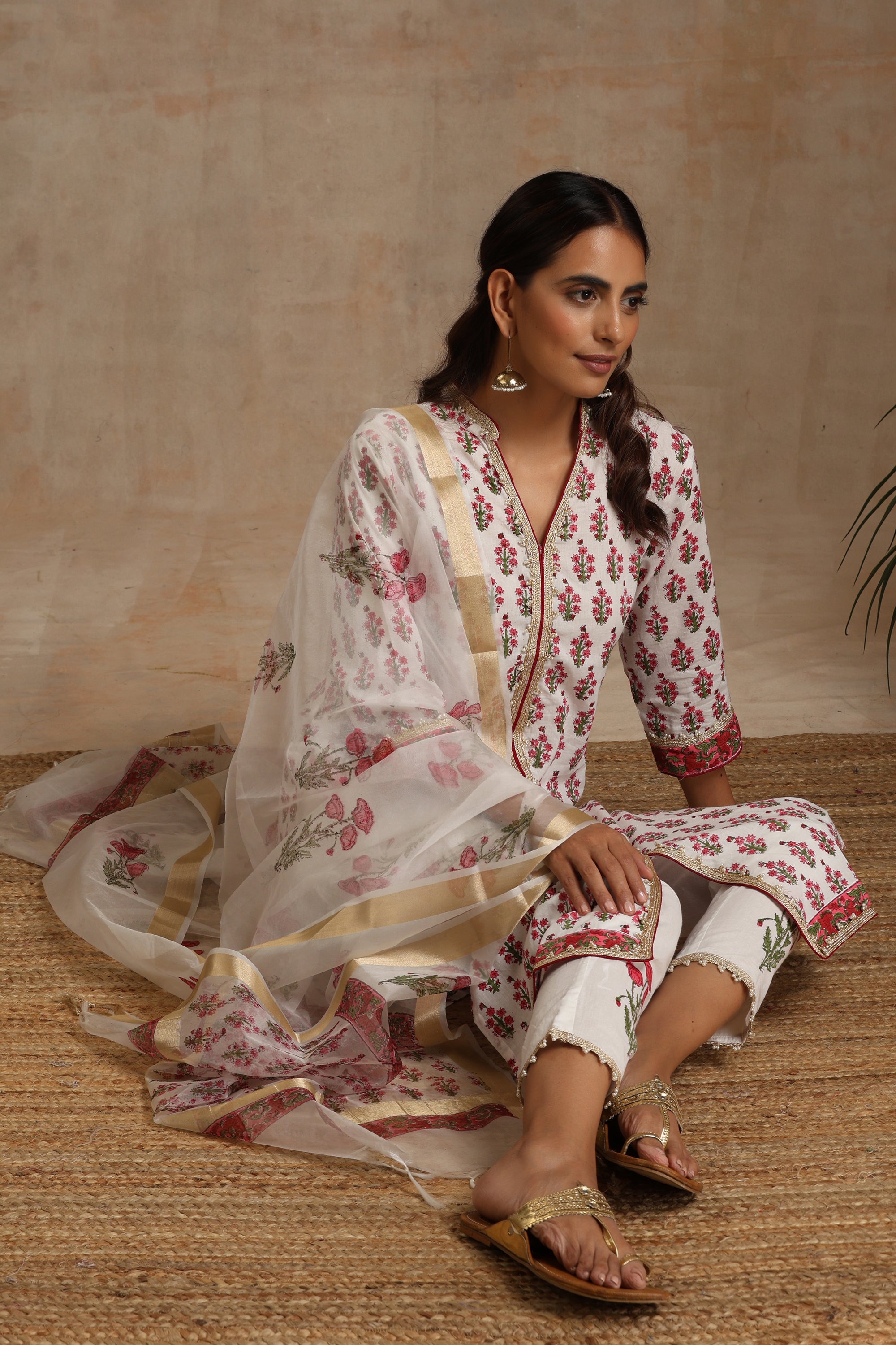 Pink Poppy Kurta Set of 3