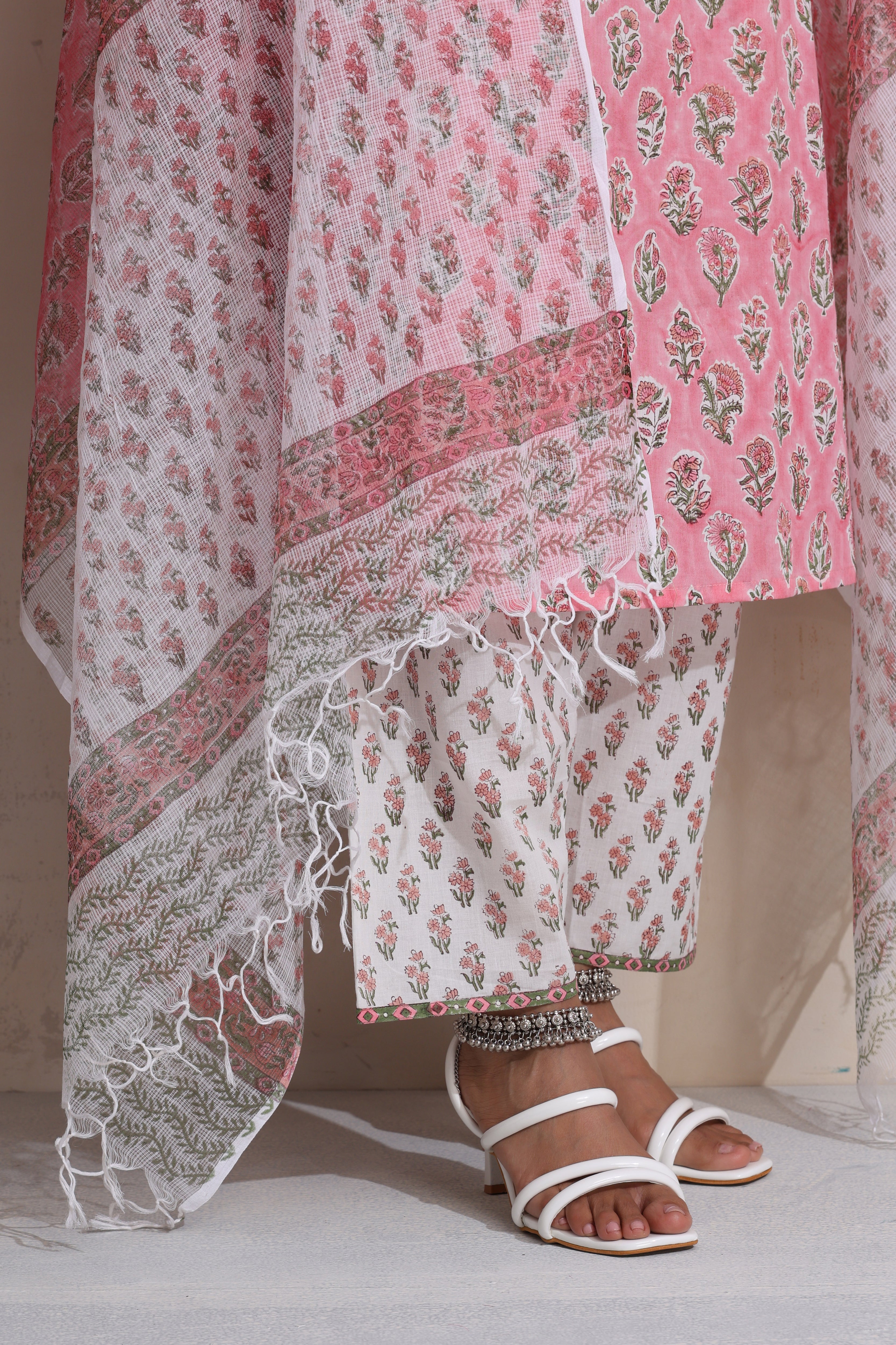 Pink Magnolia Embroidered Kurta Set of 3