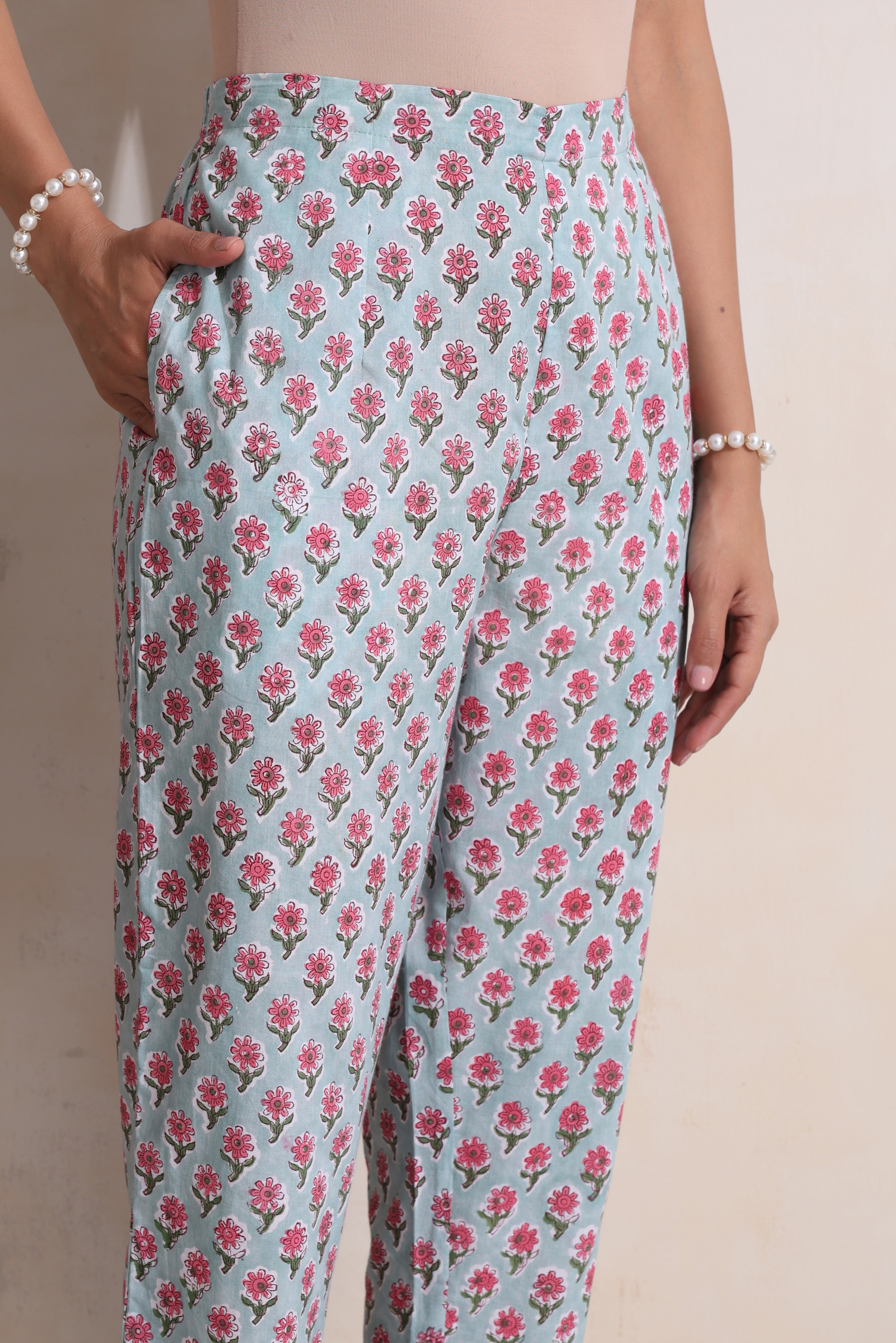 Blue Gardenia Gathered Kurta Set of 3