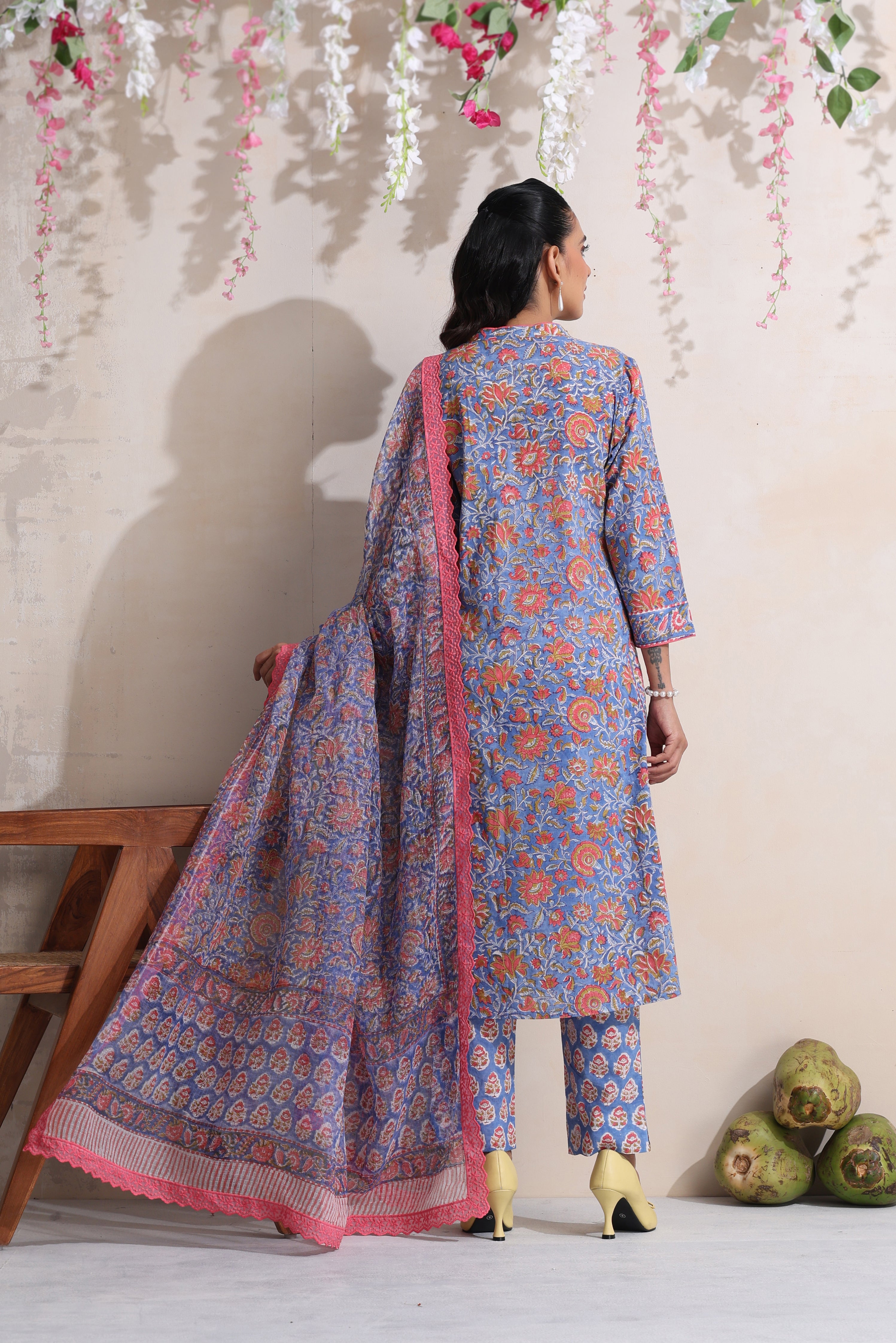Blue Beverly Kurta Set of 3