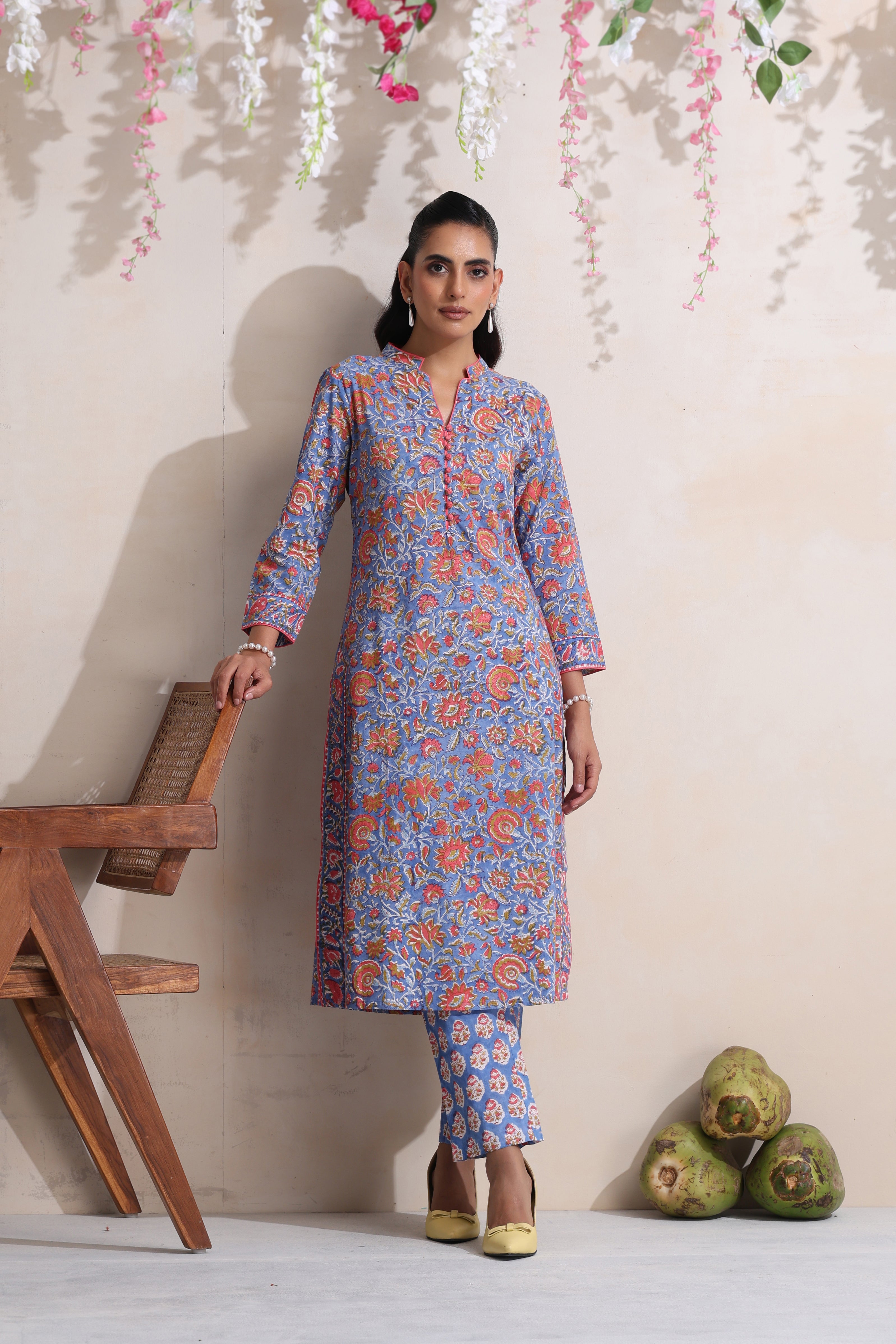 Blue Beverly Kurta Set of 3