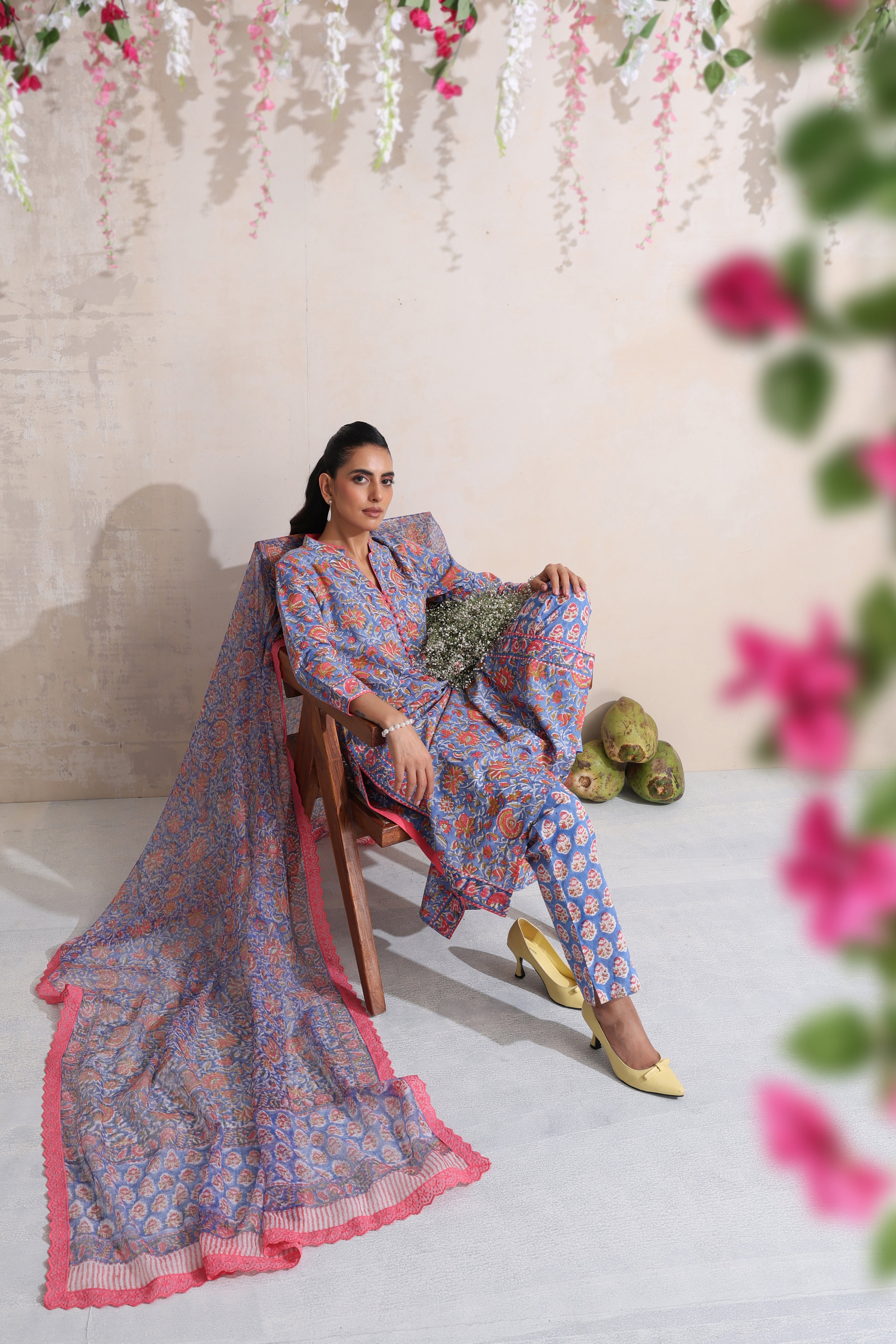 Blue Beverly Kurta Set of 3