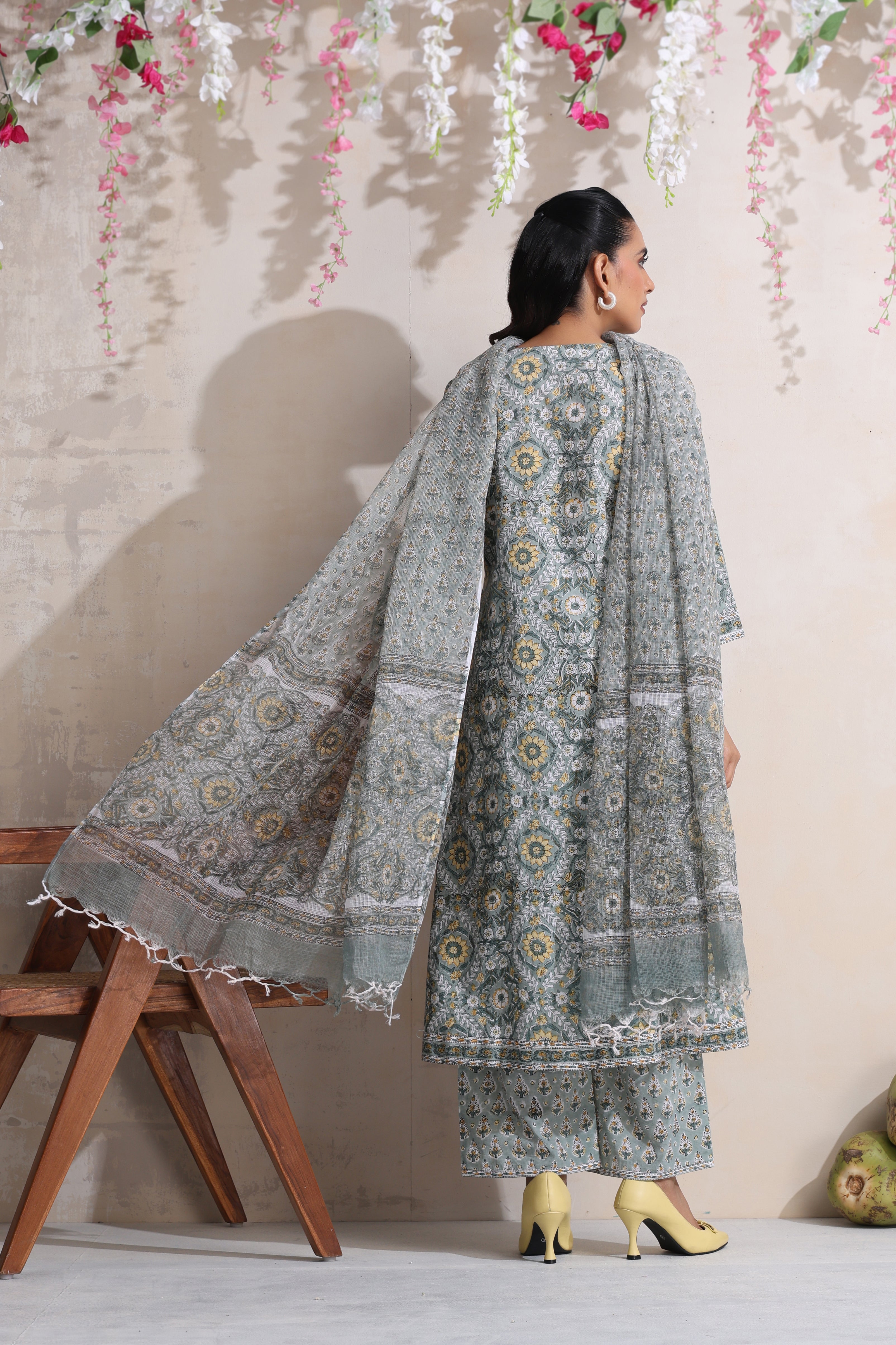 Green Aralia Embroidered Kurta Set of 3