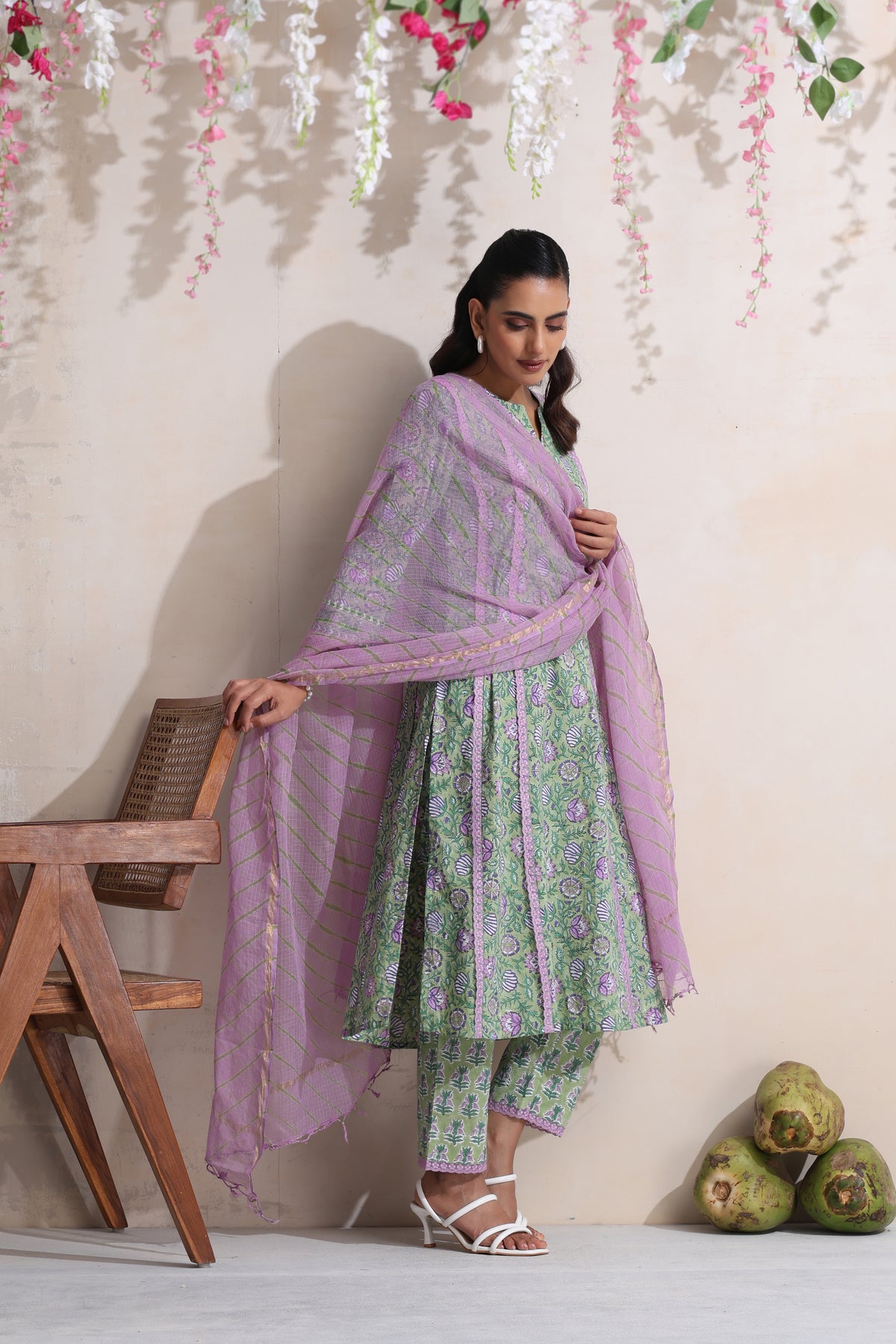 Green Greta Floral Kurta Set of 3
