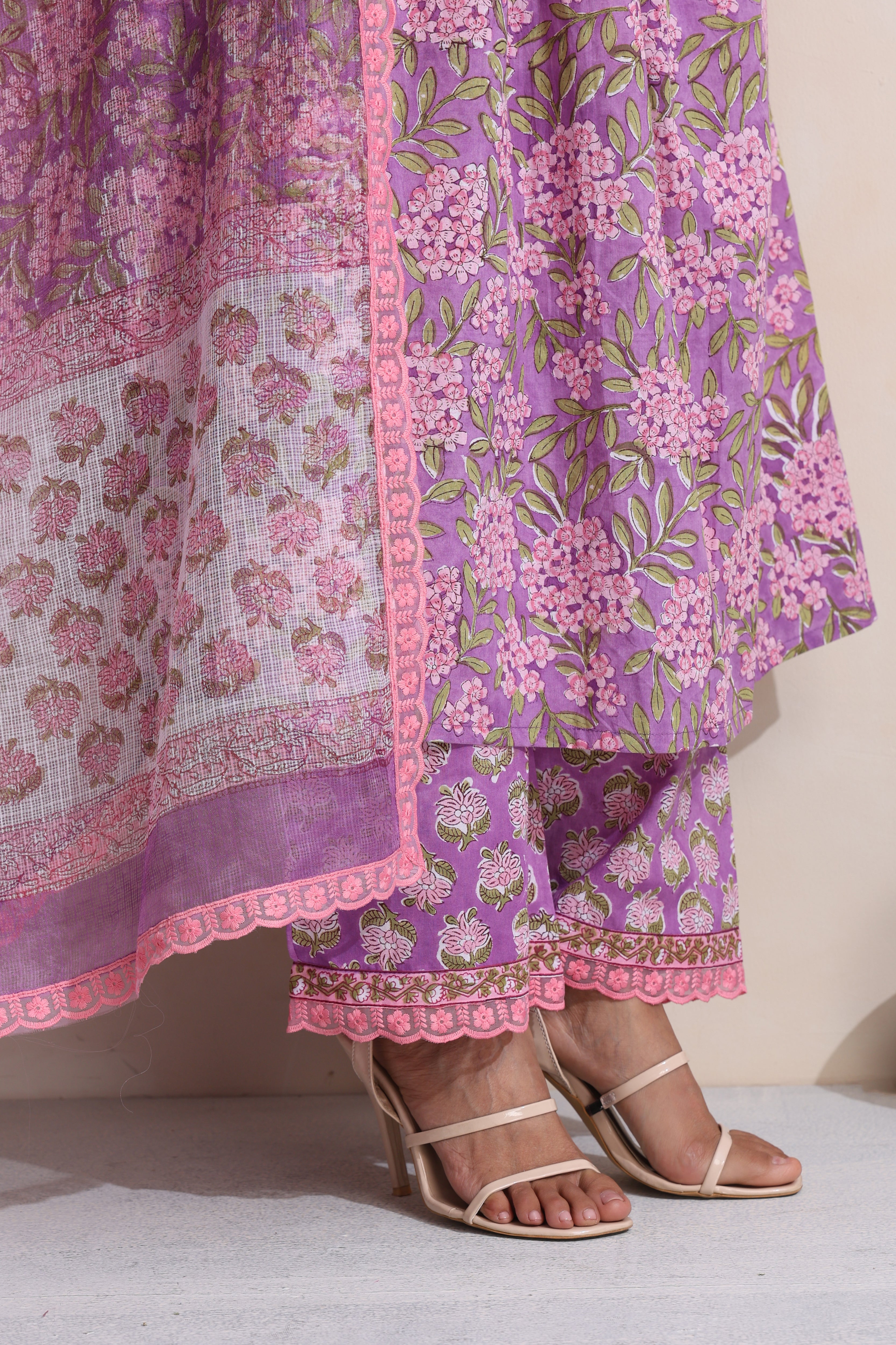 Lavender Lea Gathered Kurta Set of 3