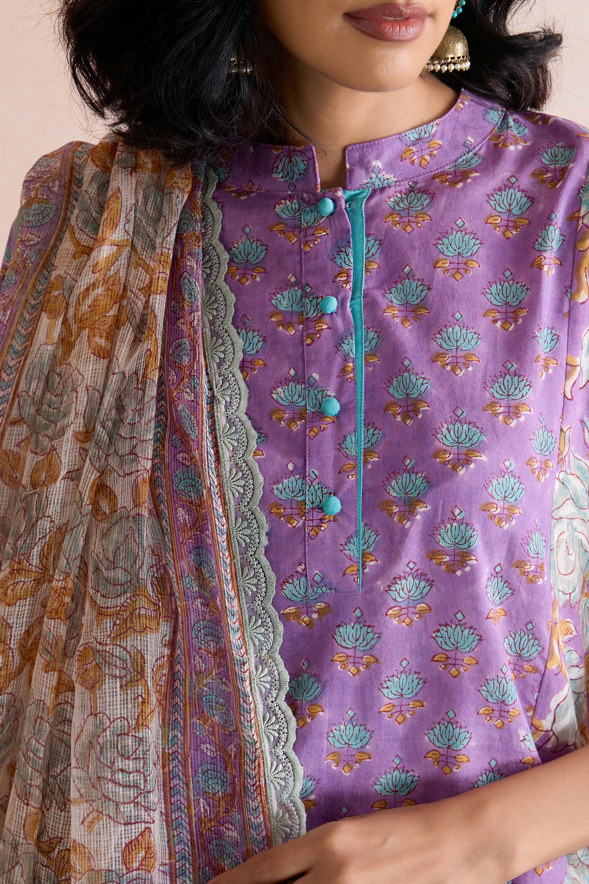 Purple Kiara Floral Kurta Set of 3