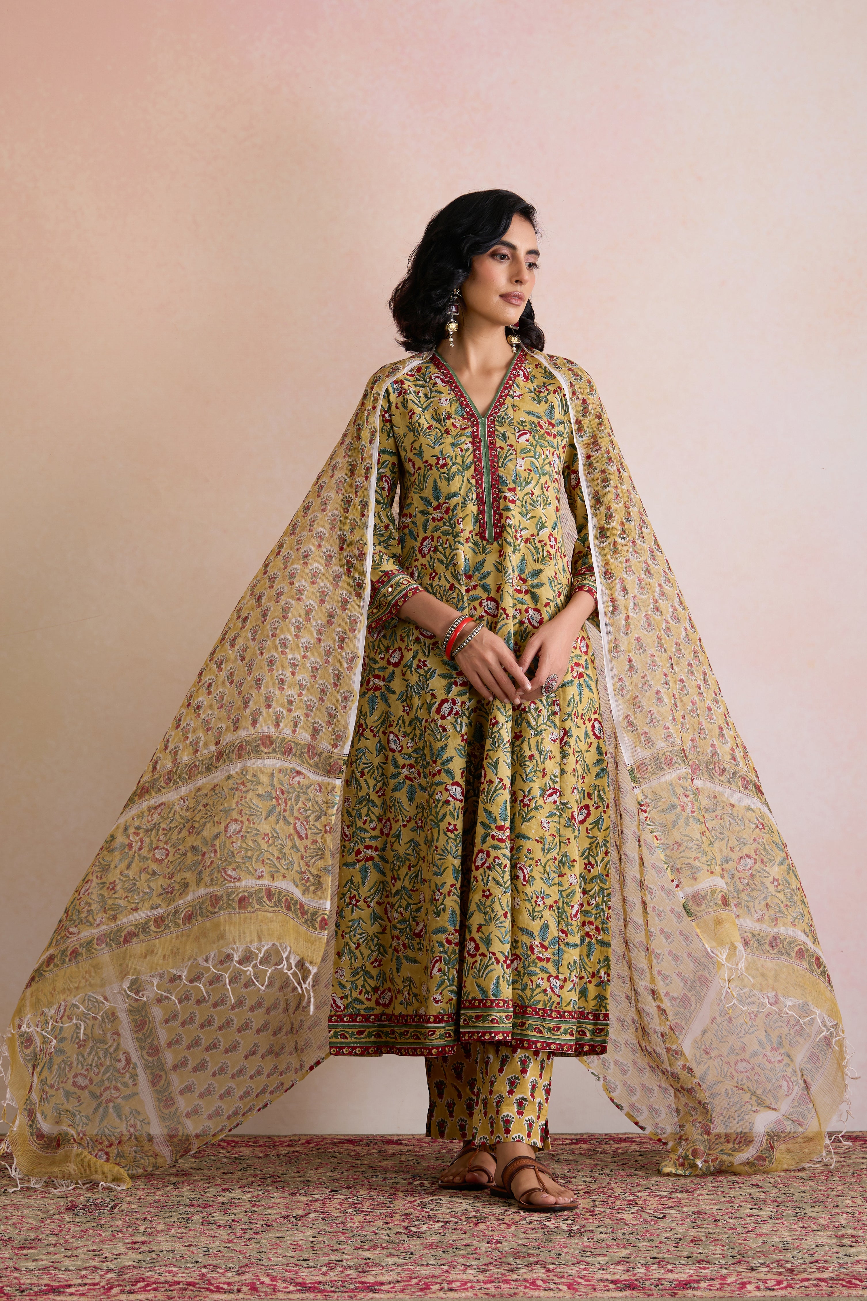 Yellow Evie Embroidered Kurta Set of 3