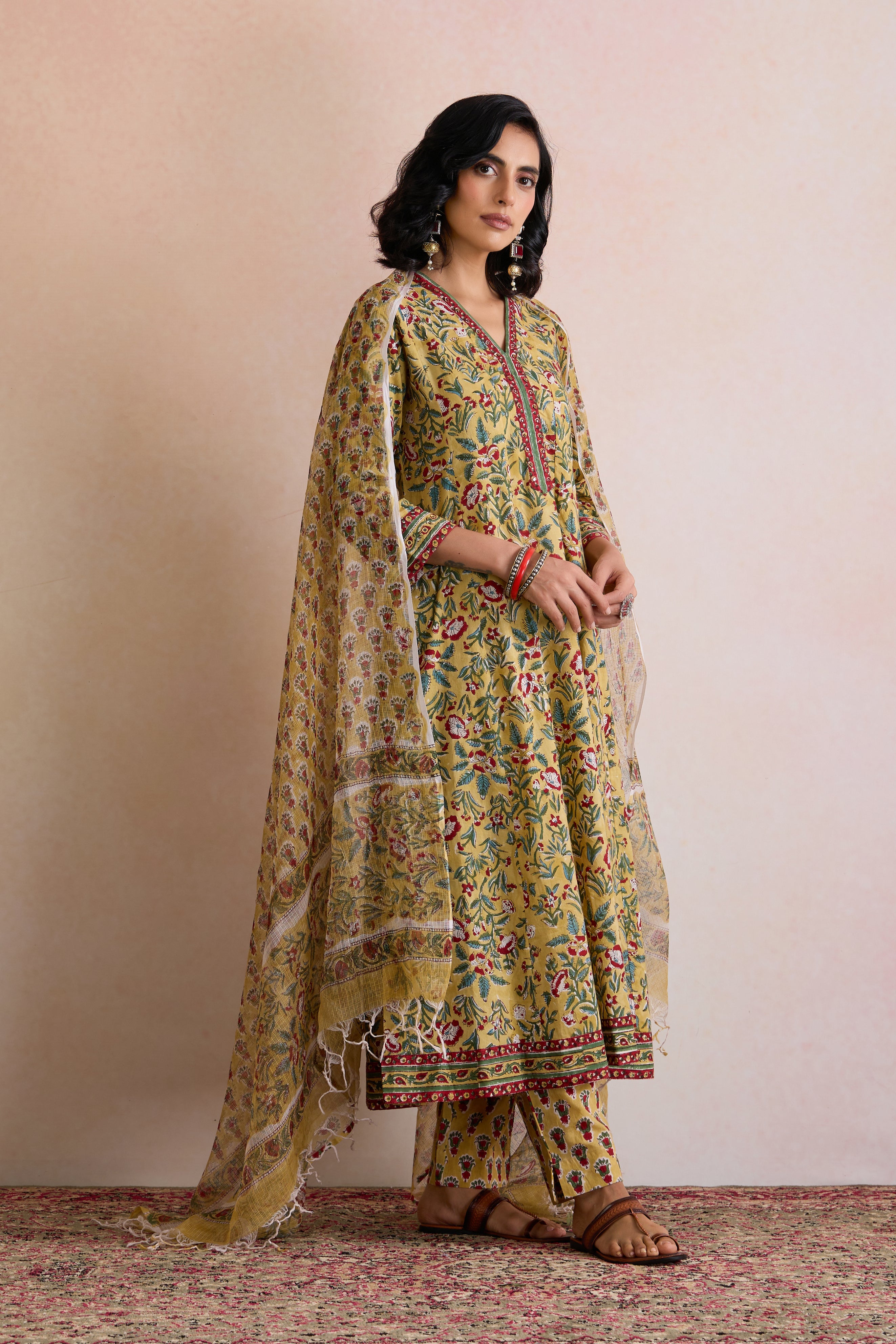 Yellow Evie Embroidered Kurta Set of 3