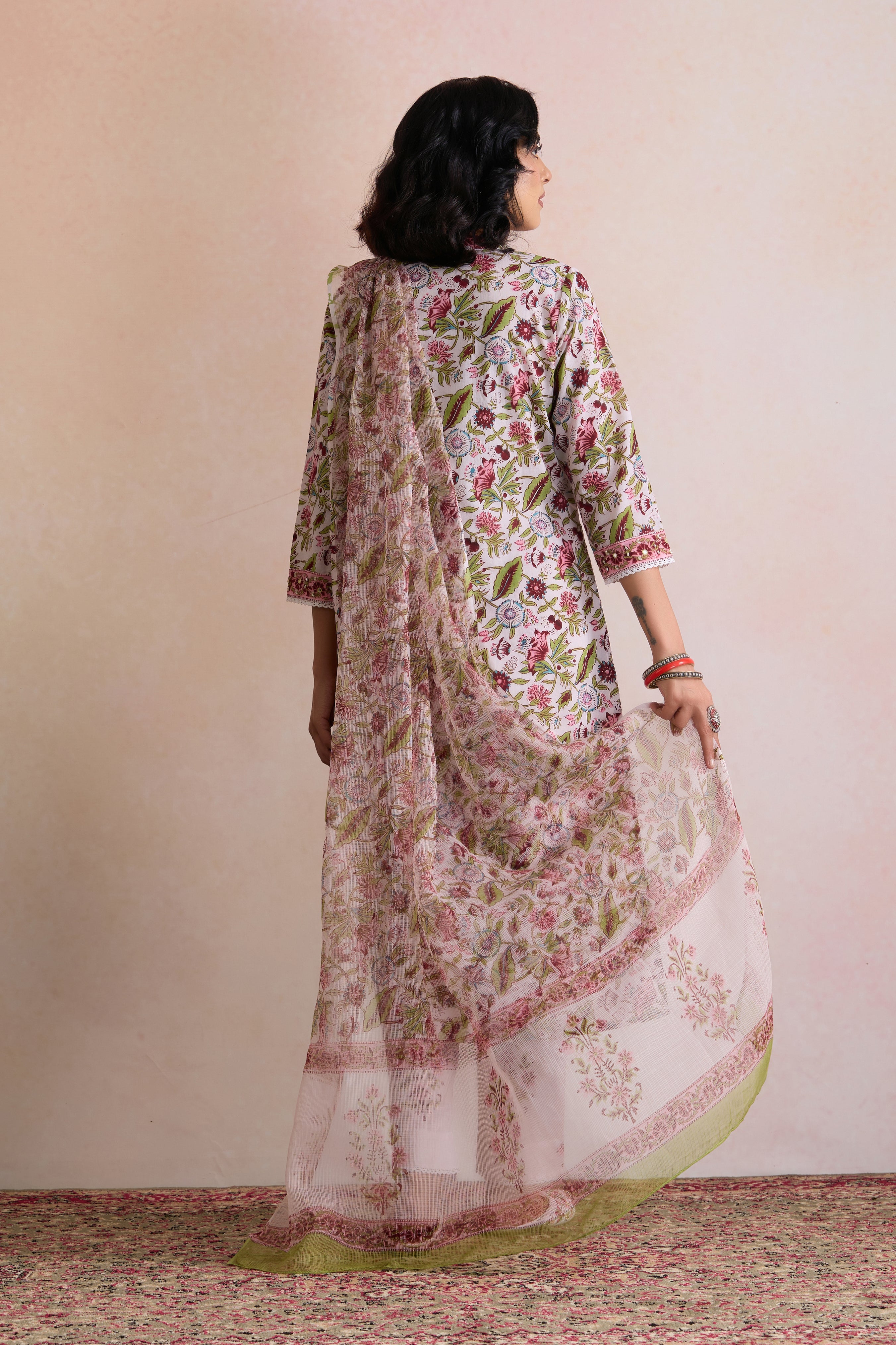 White Elsa Embroidered Kurta Set of 3