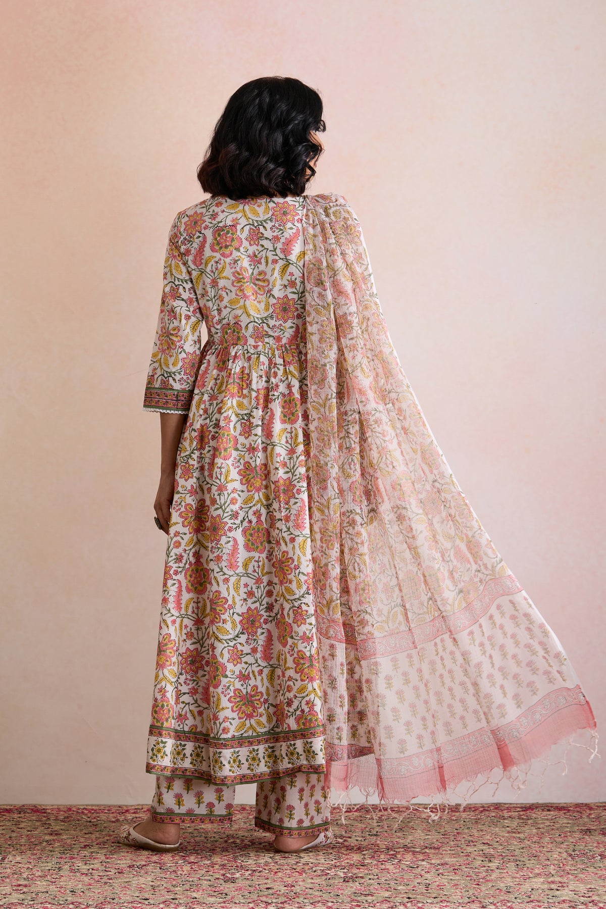 White Florence Embroidered Anarkali Set of 3