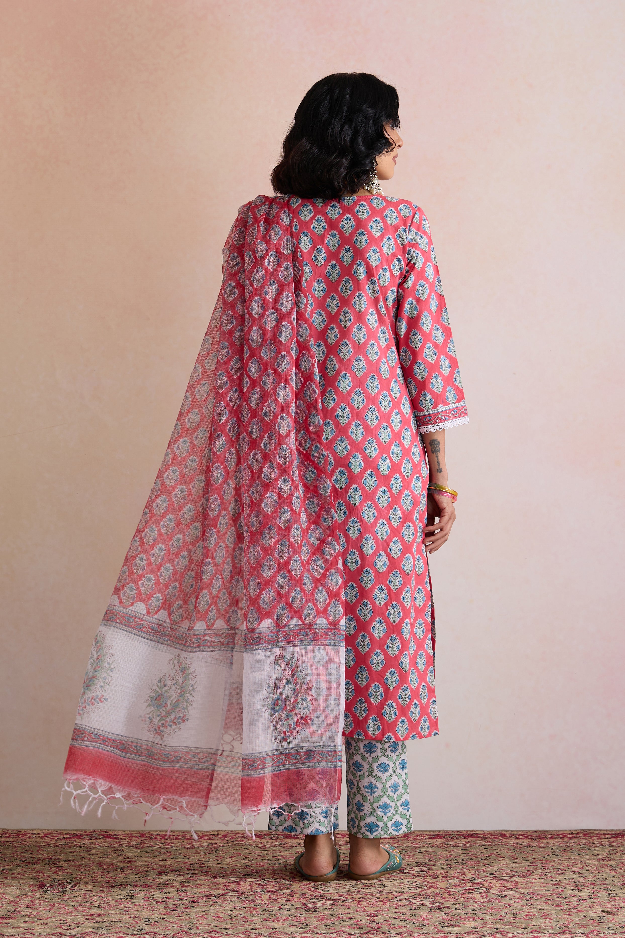 Pink Patricia Embroidered Kurta Set of 3