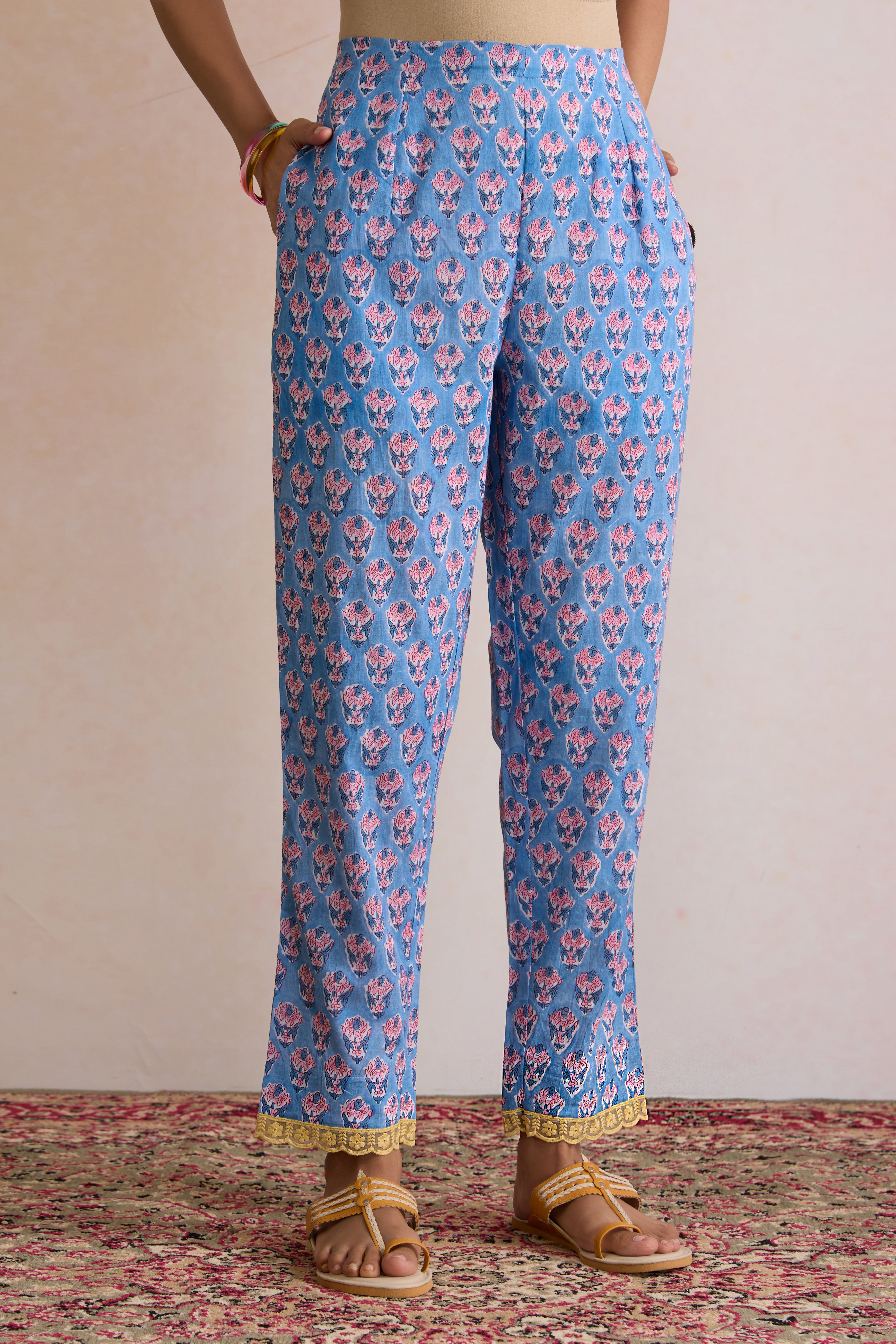 Blue Blair Floral Anarkali Set of 3