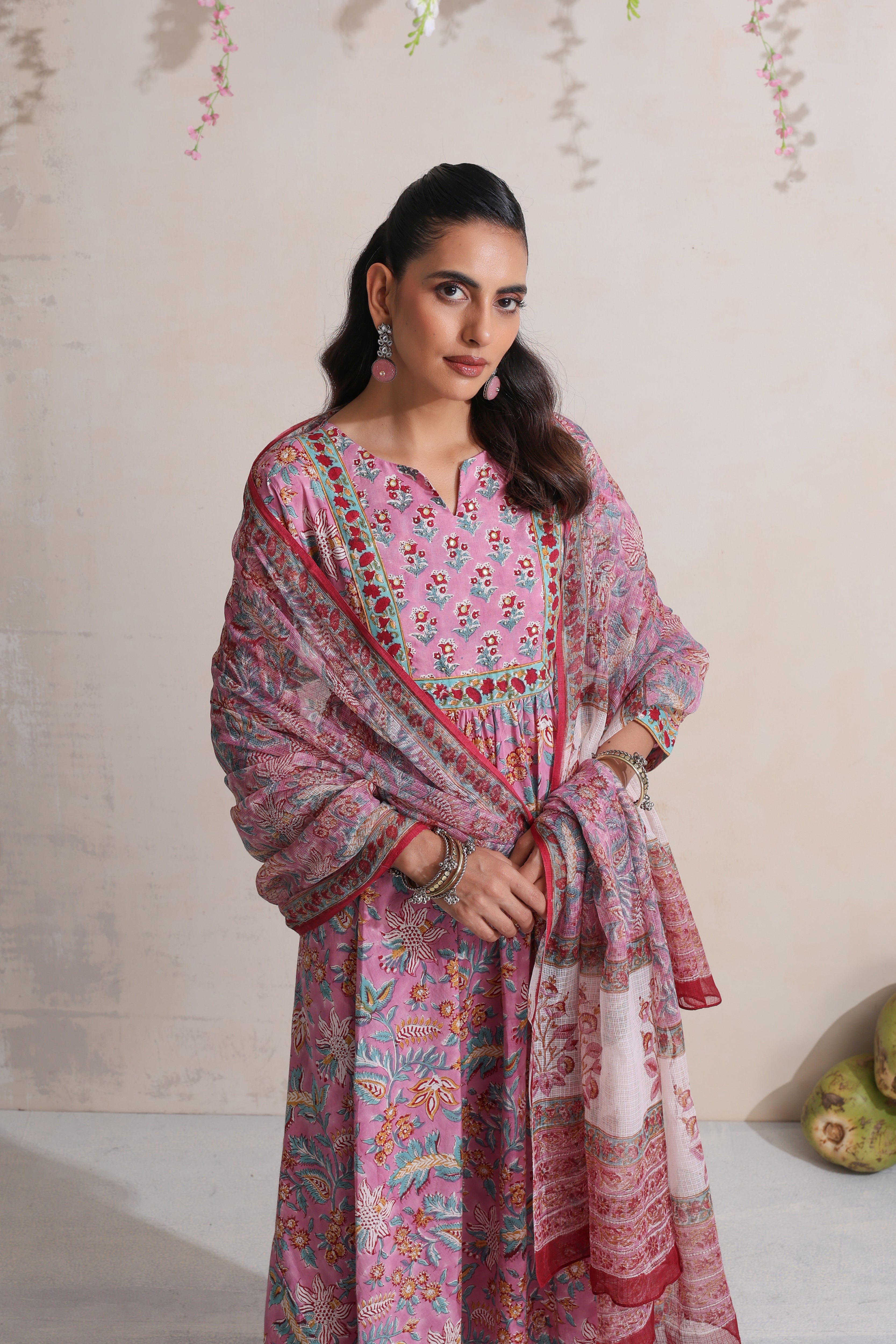 Purple Zinnia Embroidered Anarkali Set of 3