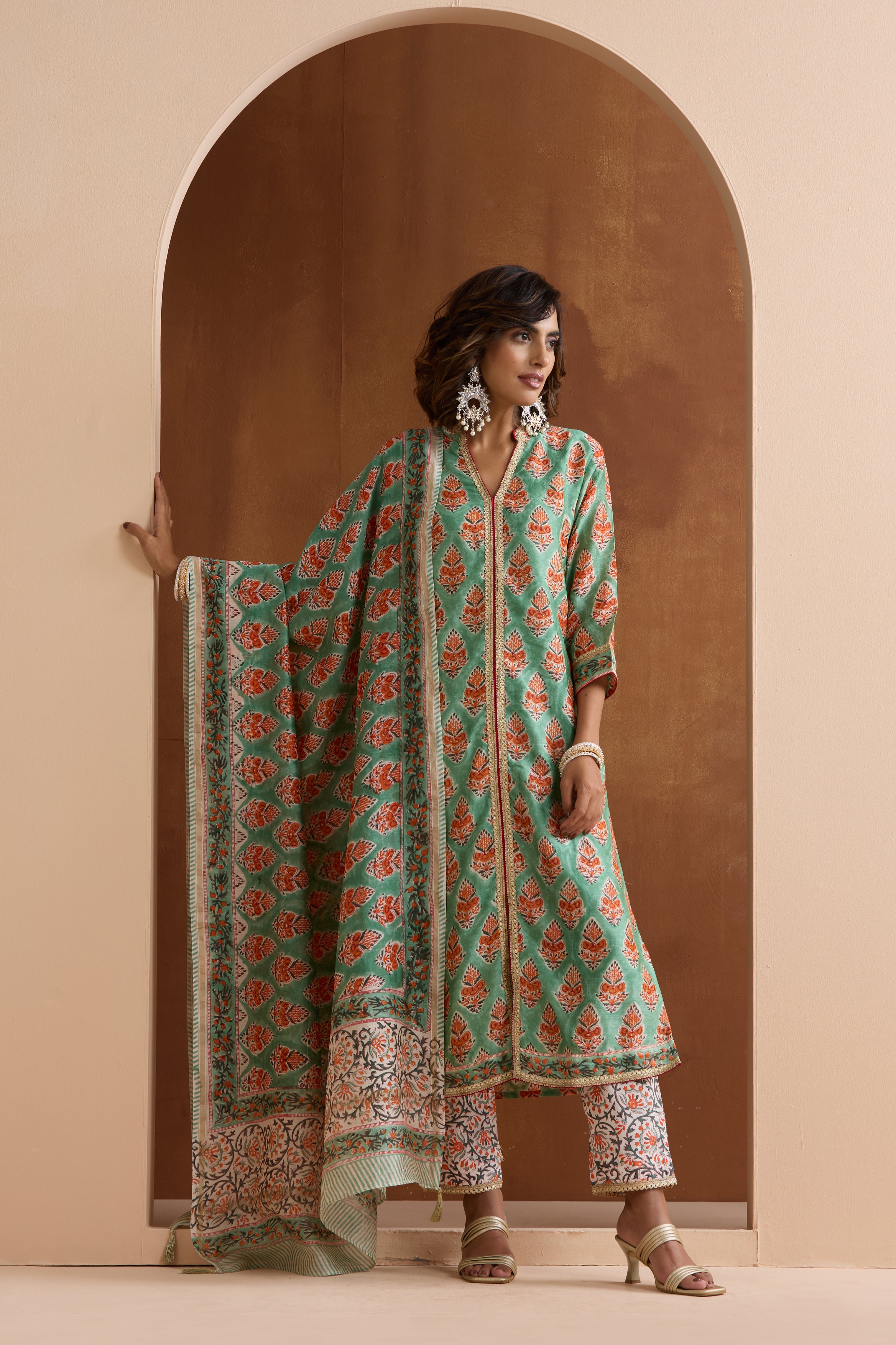 Green Eden Chanderi Kurta Set of 3