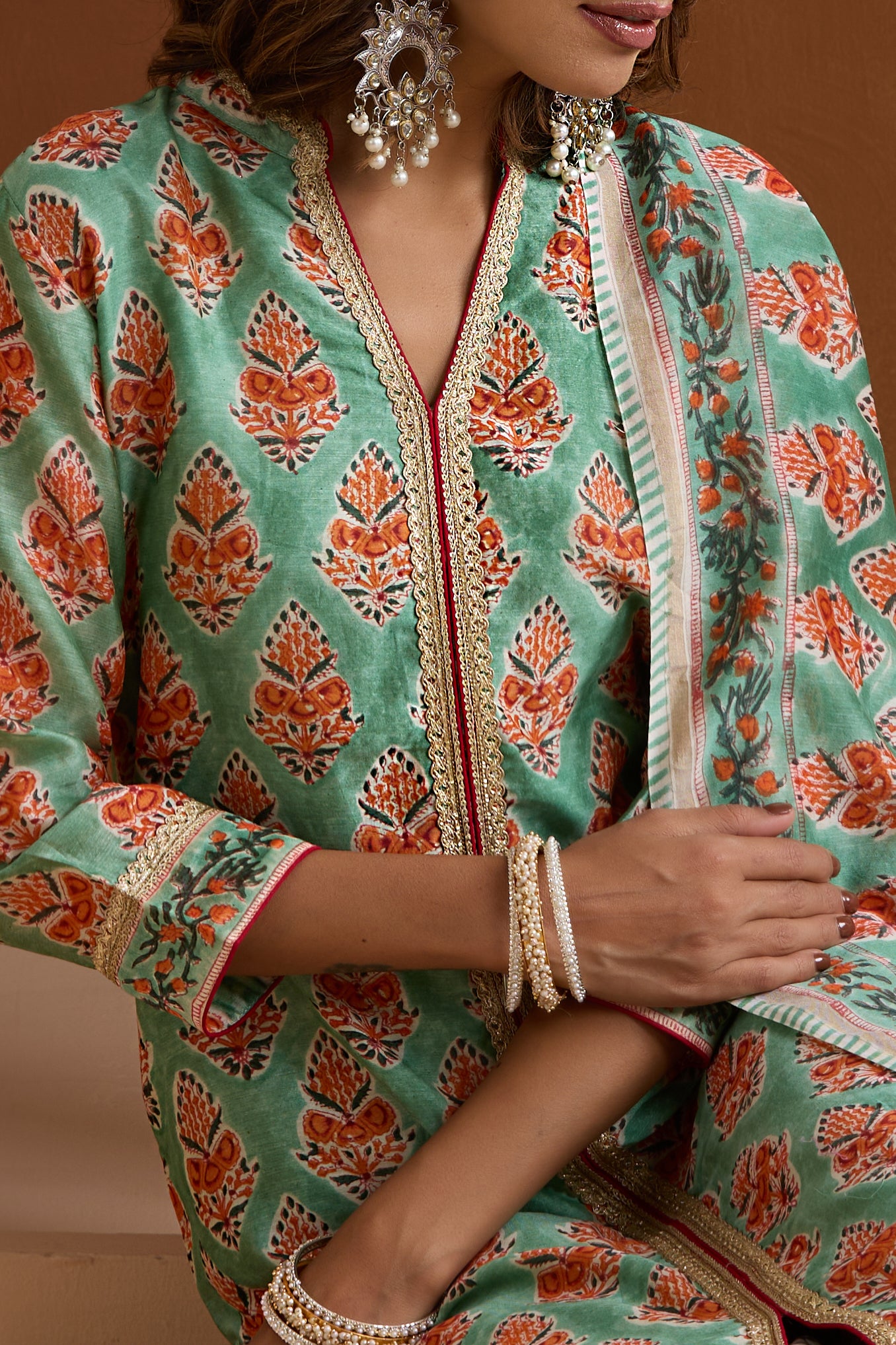 Green Eden Chanderi Kurta Set of 3