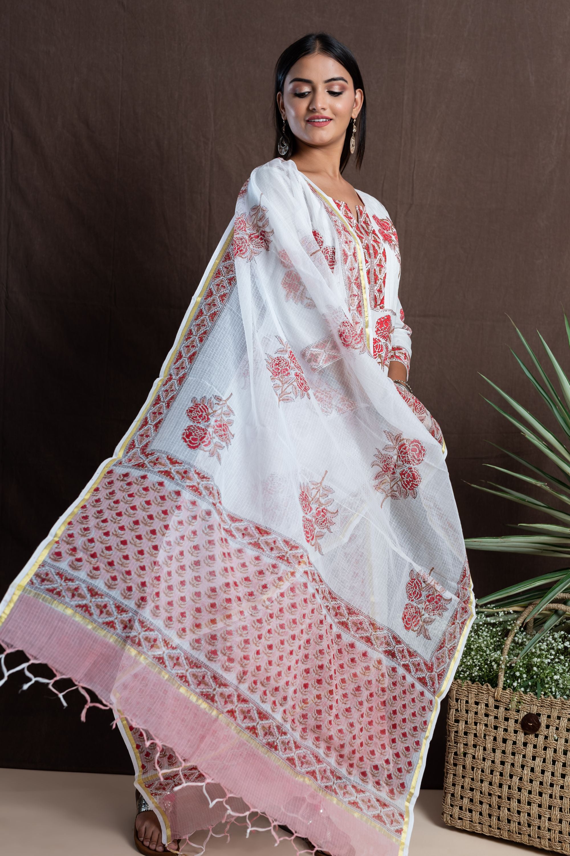 Rose Bloom Pintuck Kurta Set of 3